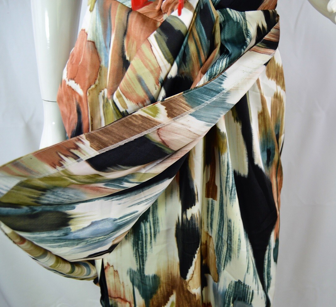 NWT $198 Ann Taylor Brush stroke print Drapery strapless formal Dress Sz 8P, 12P