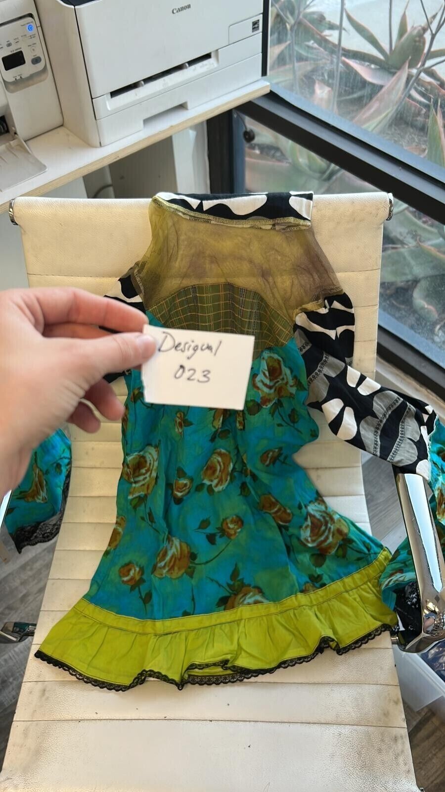 Desigual Women’s Retro Printed Mini Dress Turtle Neck Ruffle S NEW 023