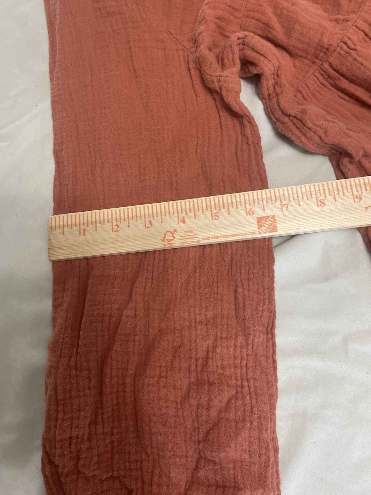 100% Cotton Universal Thread Rust Cotton Gauze Tiered V-Neck Balloon Sleeve L