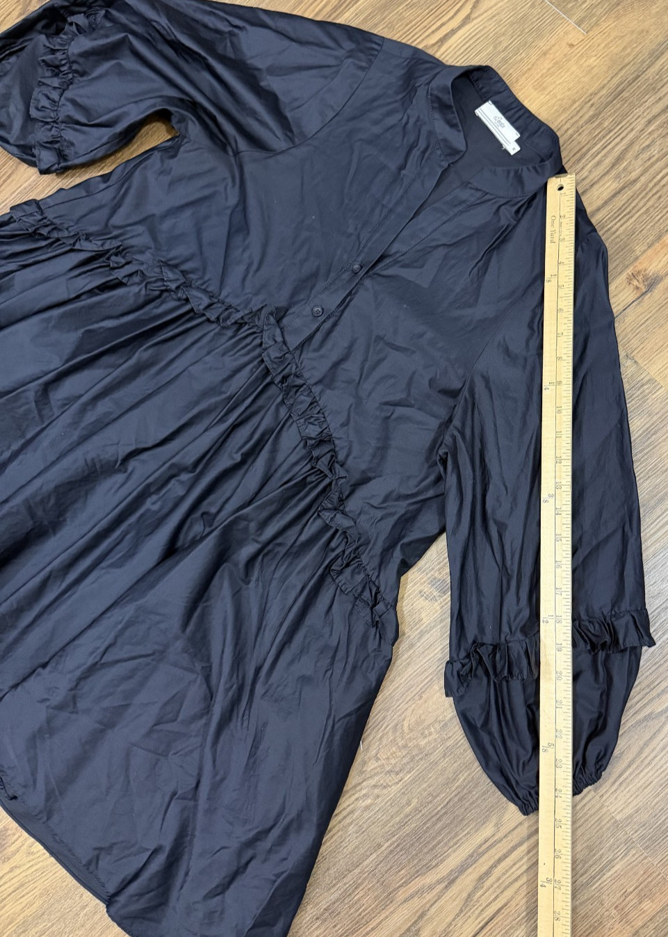Devotion Twins Anthropologie Mini Ruffle Dress Black Medium Worn Once