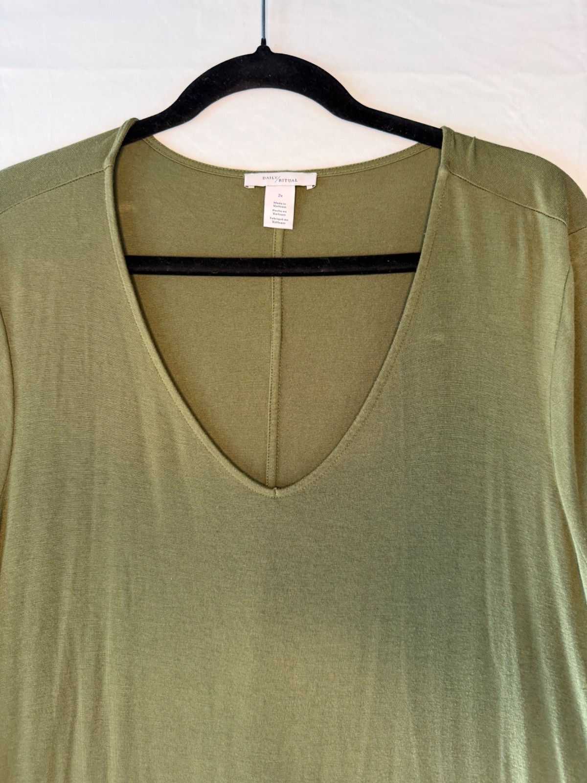 Daily Ritual green long sleeve tunic dress Sz 2xl all day wear comfort style