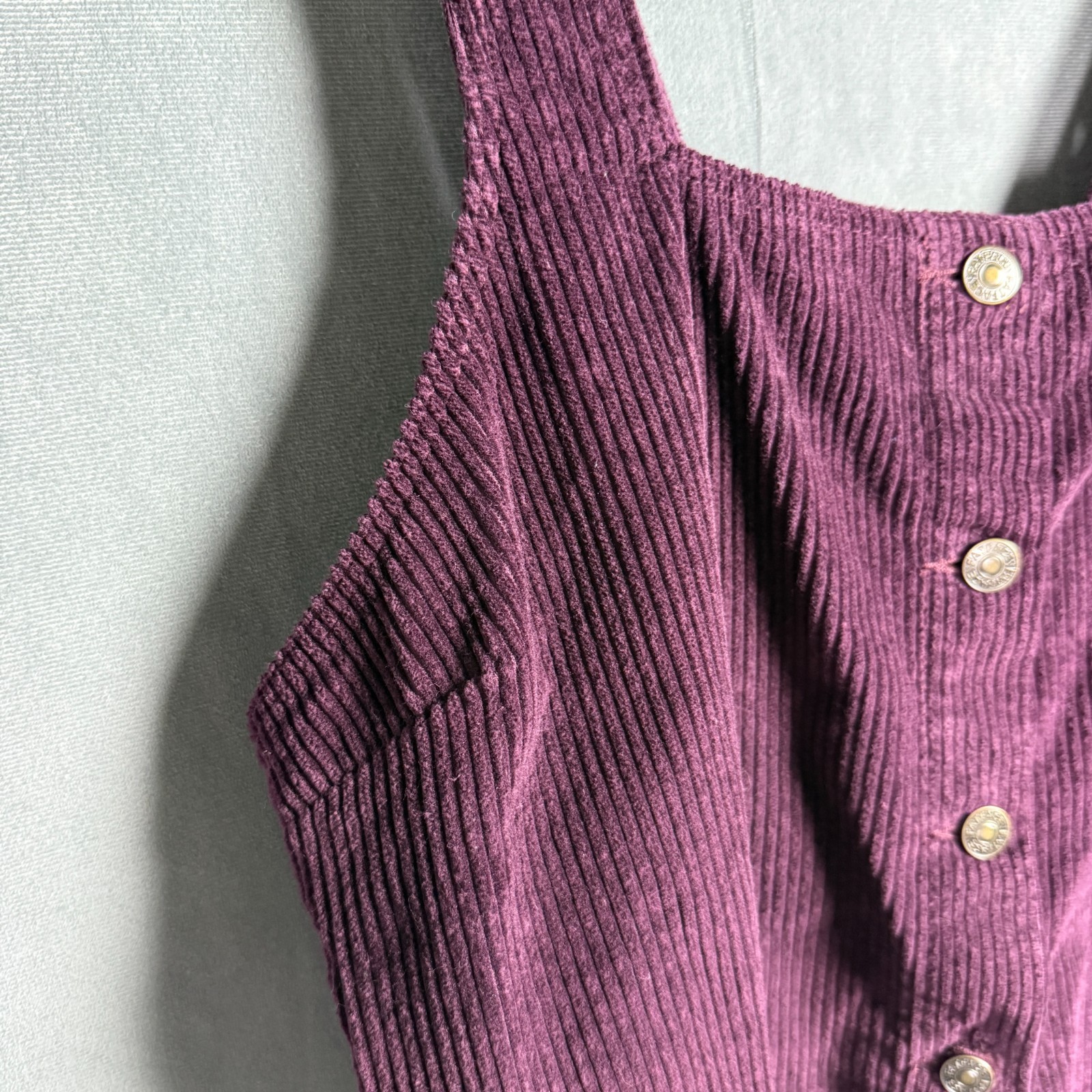 Fat Face US 12 UK 16 Purple Pinafore Dungaree Mini Dress Corduroy Button Pockets