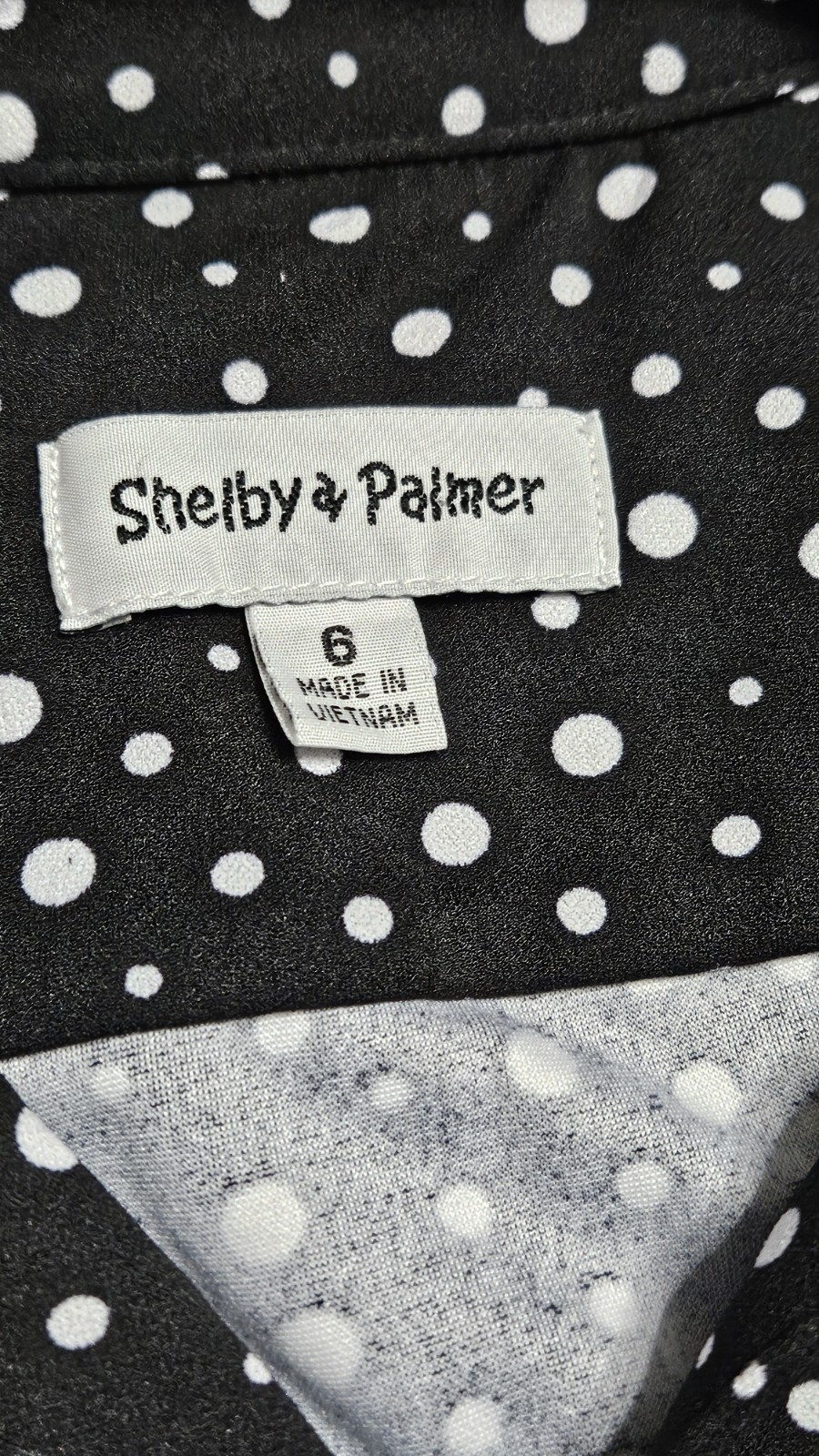 Shelby & Palmer Button Front Short Sleeve Polka-dot Belted Dress Size 6