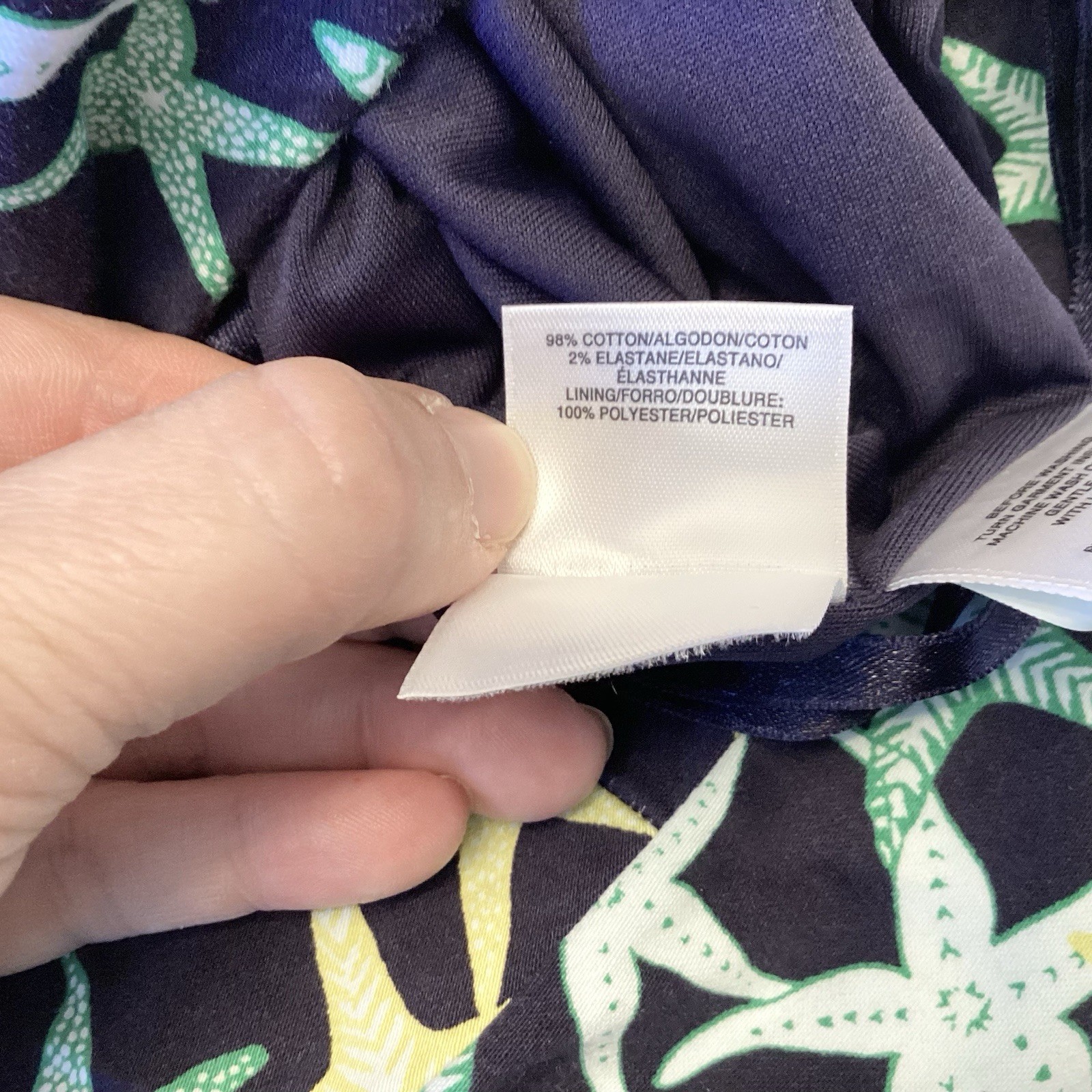 Pappagallo Sleeveless Starfish Print Sheath Dress – Navy – 8