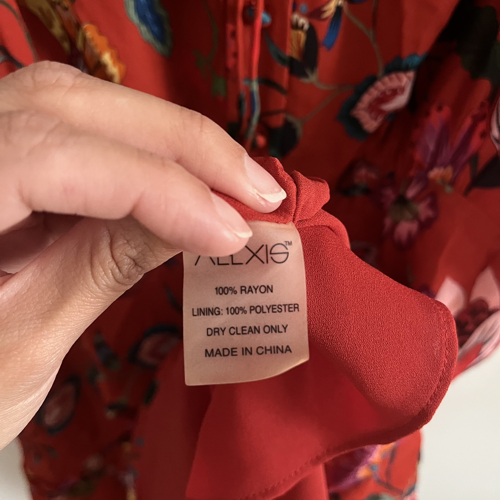 ALEXIS Morgana Chiffon Mini Dress In Red Floral Sz S Party Cocktail Feminine