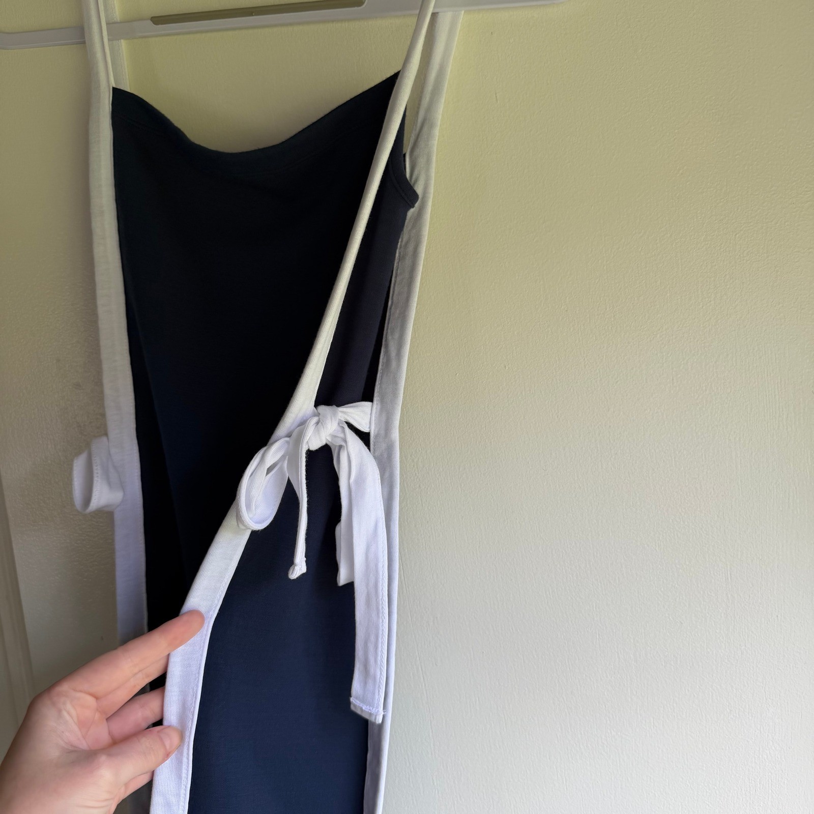Daily Practice Anthropologie Navy Side Tie Mini Dress XXS New