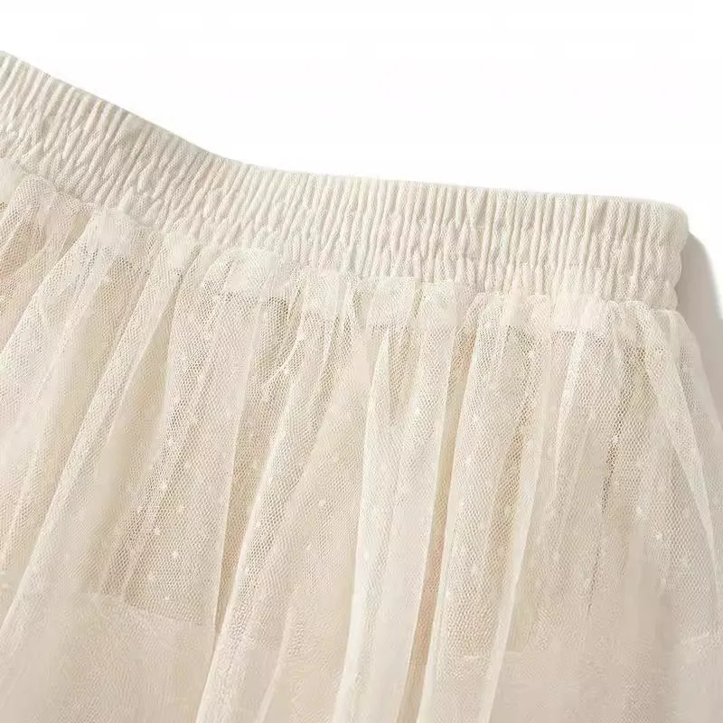 Women’s High Waisted Slimming Sand Cake Skirt, Half Skirt, High-End Feeling Gauz