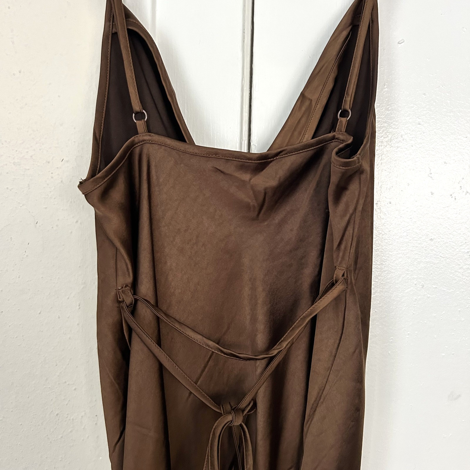 Motel Rocks Slip Dress Satin Brown Mini Cocktail Party Satin – Size S