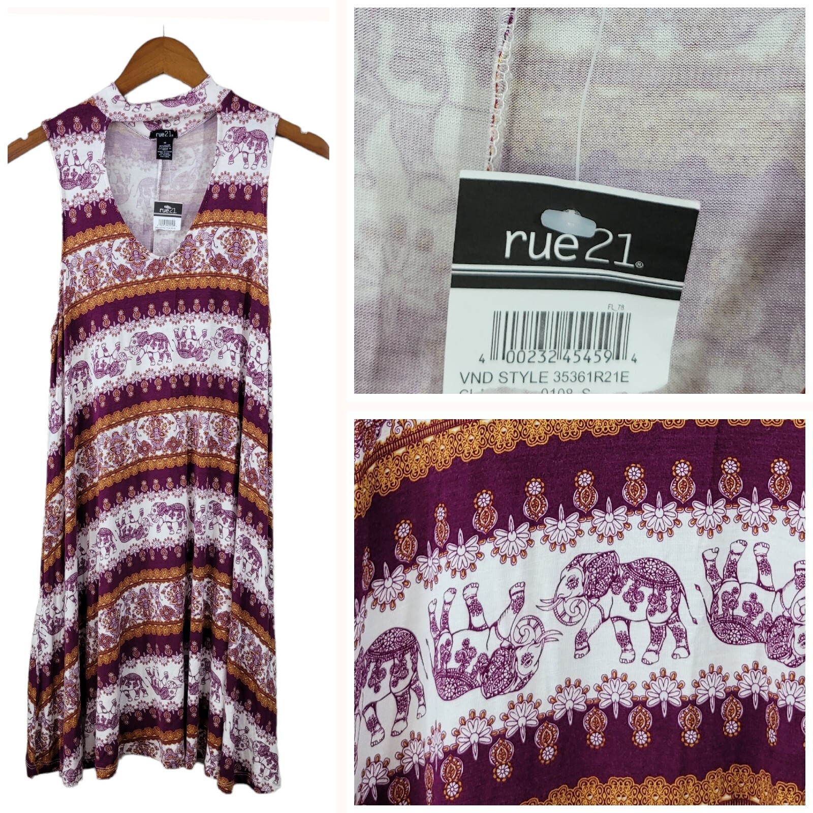 New Rue21 Dress size Medium Stretch pink A Line Sheath Pink Elephant Print nwt