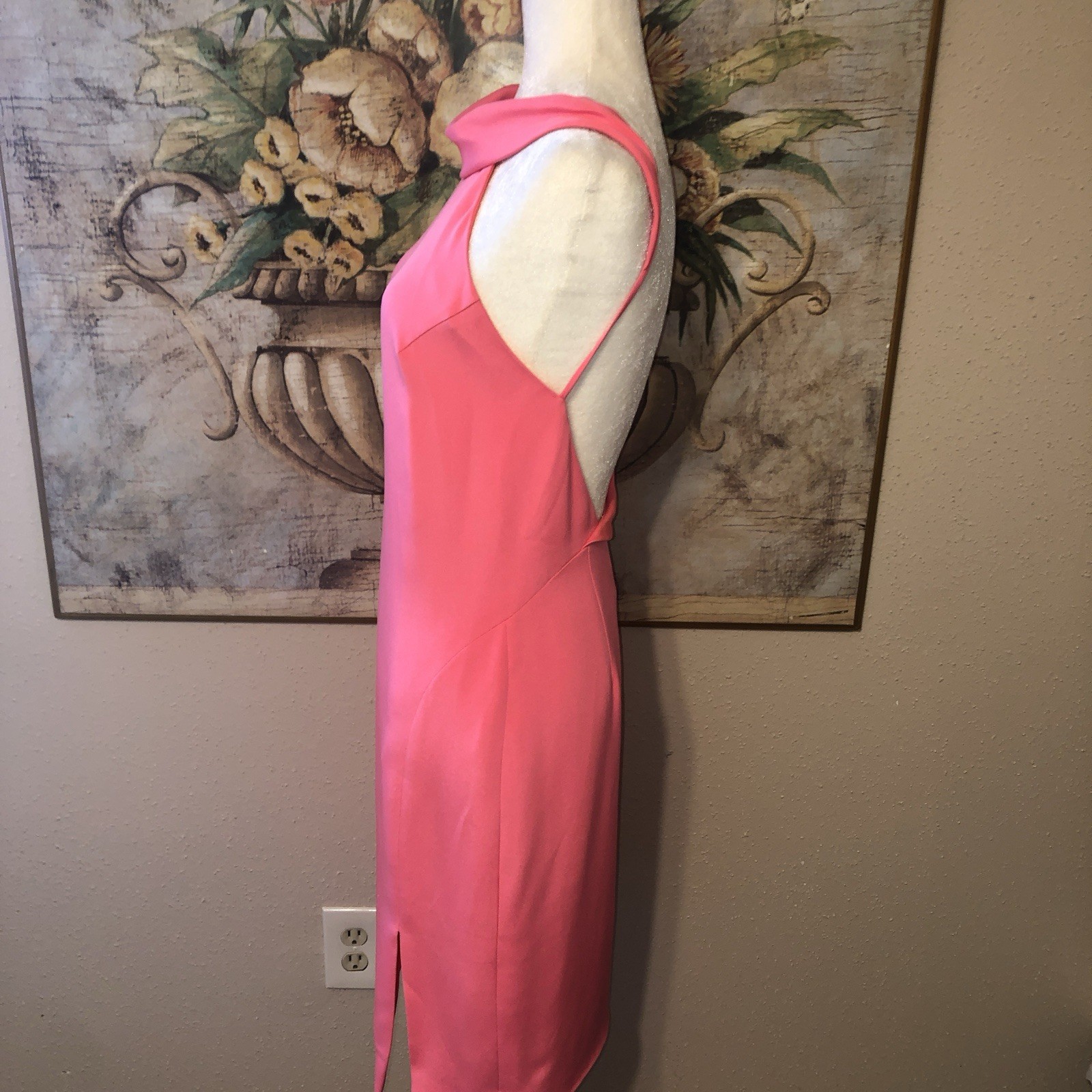 Sz 8 Cushnie et Ochs Pink Anna Open Back Silk Mini Dress