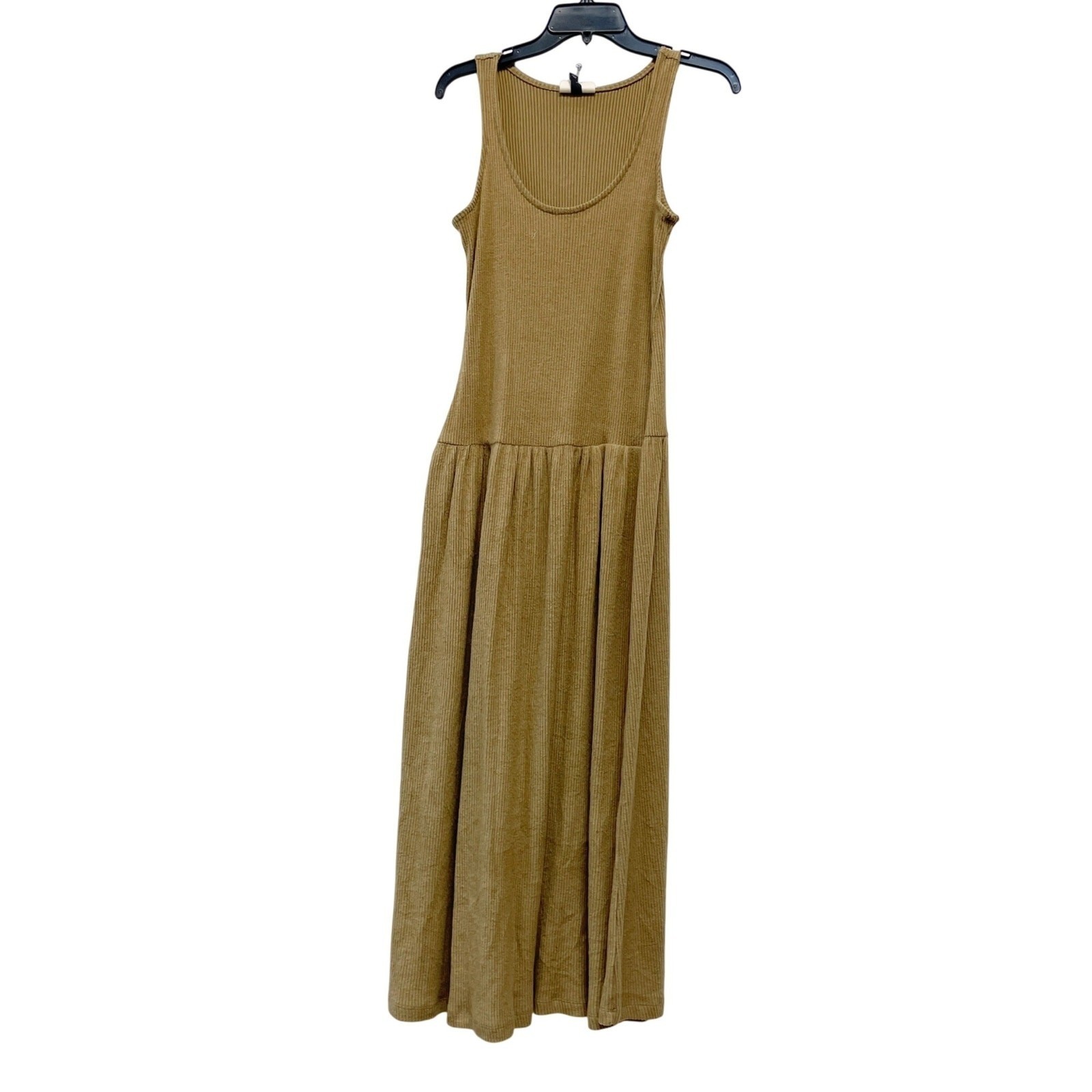 Universal Thread Women’s Ribbed Drop Waist Knit Midi Slip Dress Brown Size XS