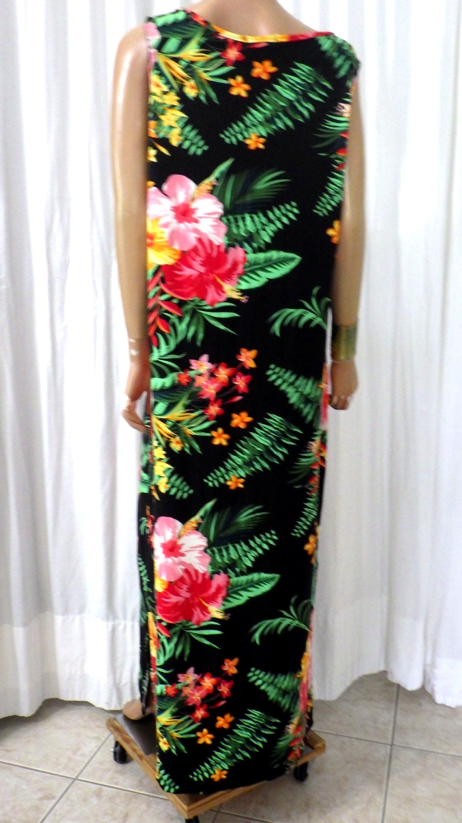 NWT ROUGE SIZE 4X STRETCH KNIT MULTICOLOR SHEATH MAXI Dress BUST 52″ NIP