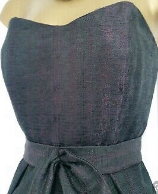 NEXT PURPLE/BLACK BODICE DRESS.UNDER NET. SHIMMER FABRIC.OCCASION,UK 6.Eu 34.