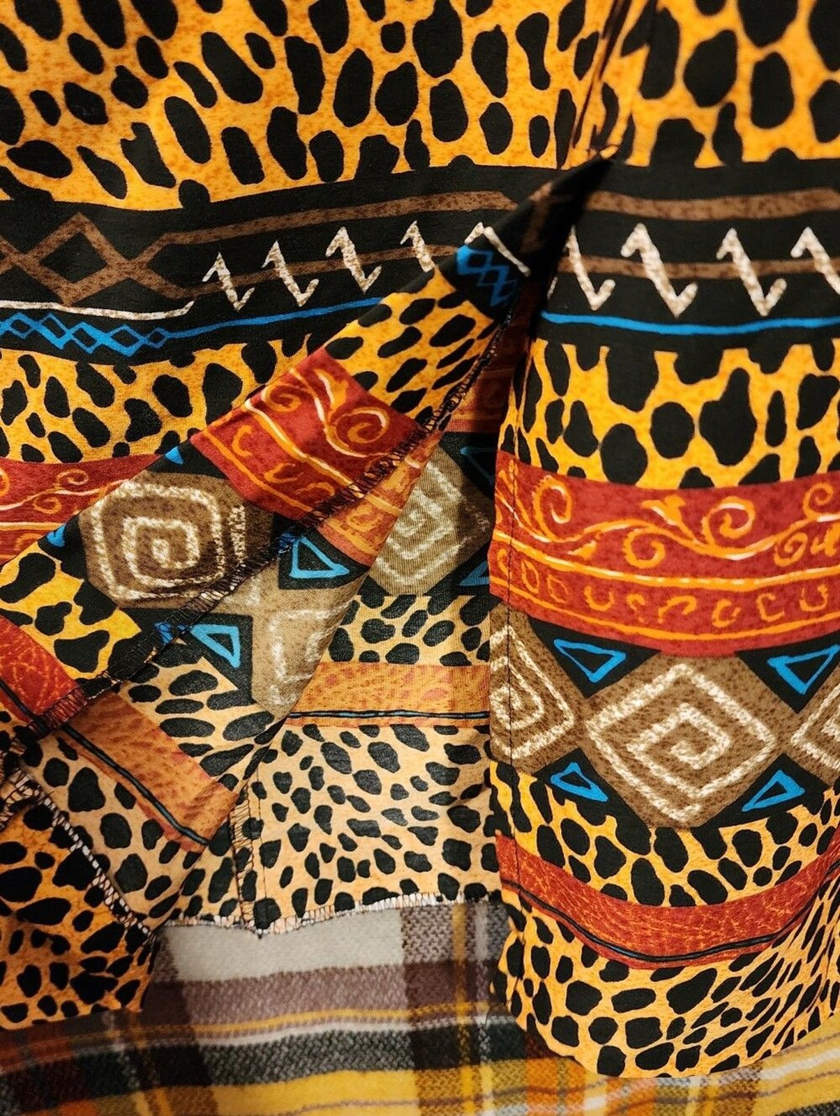 Vintage 90s Sag Harbor Tribal Geometric Animal Print Dress.