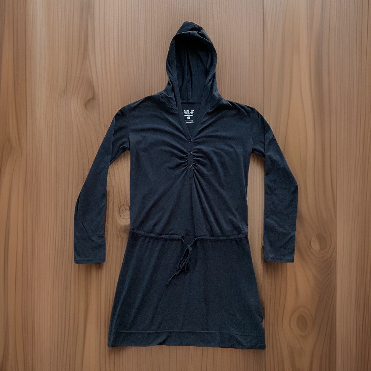 MOUNTAIN HARDWEAR Women’s M Black Hooded Activewear Dress Drawstring Waist
