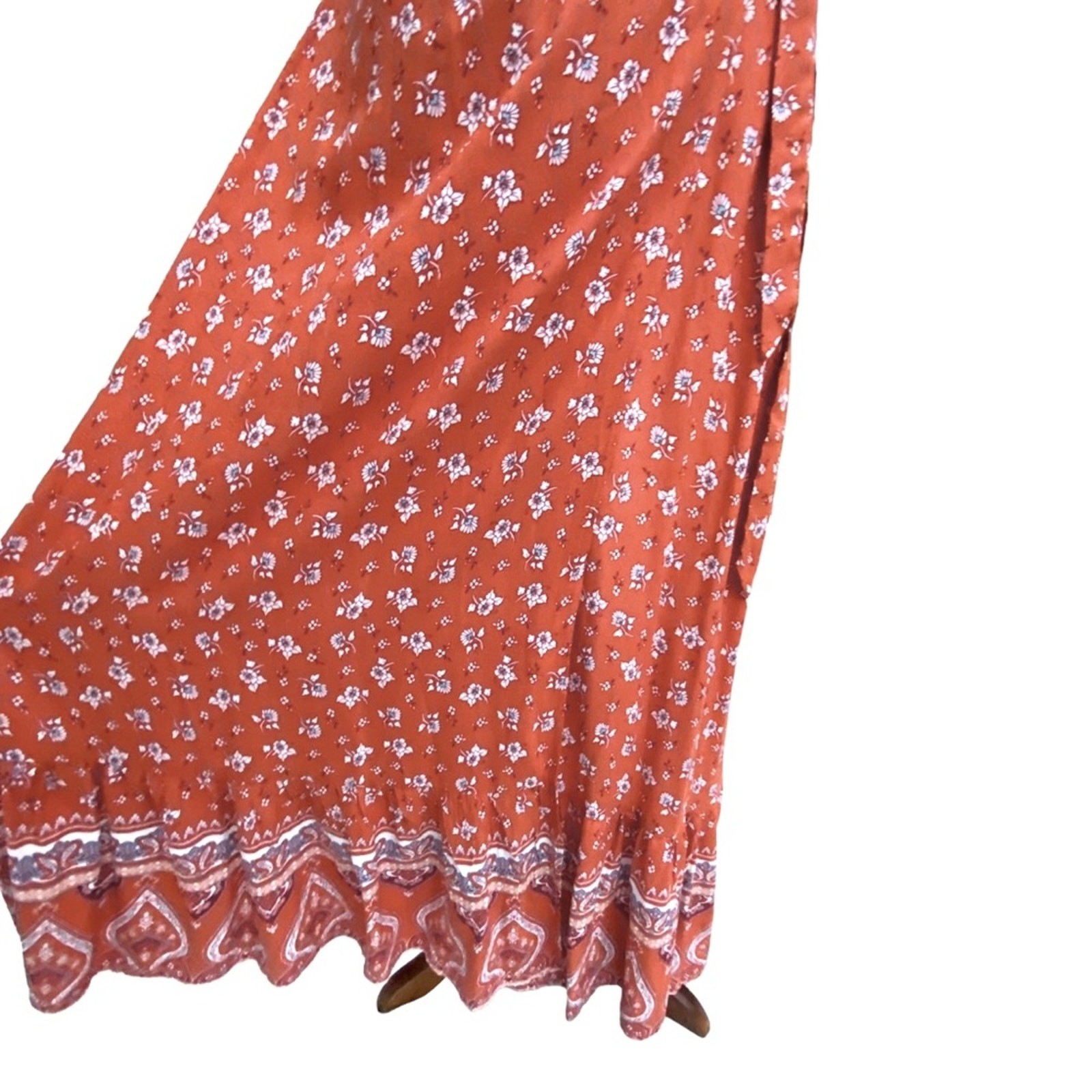 Maxi Dress Medium Boho Wrap Cottage Floral Long dress Vacation cruise romantic
