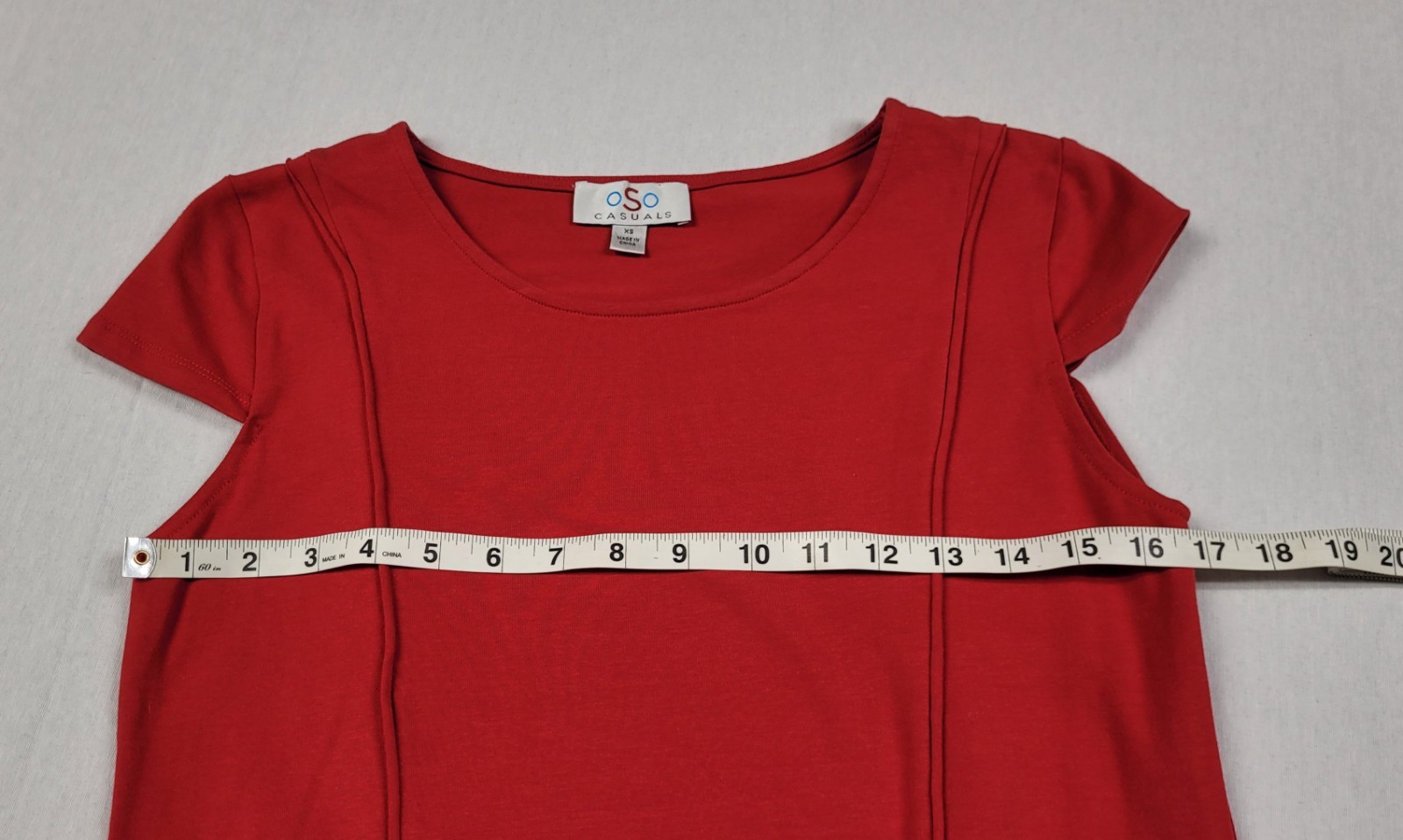 OSO Casuals Fleuri A-line Swing Midi Red Dress Cap Sleeve Front Pockets Women XS