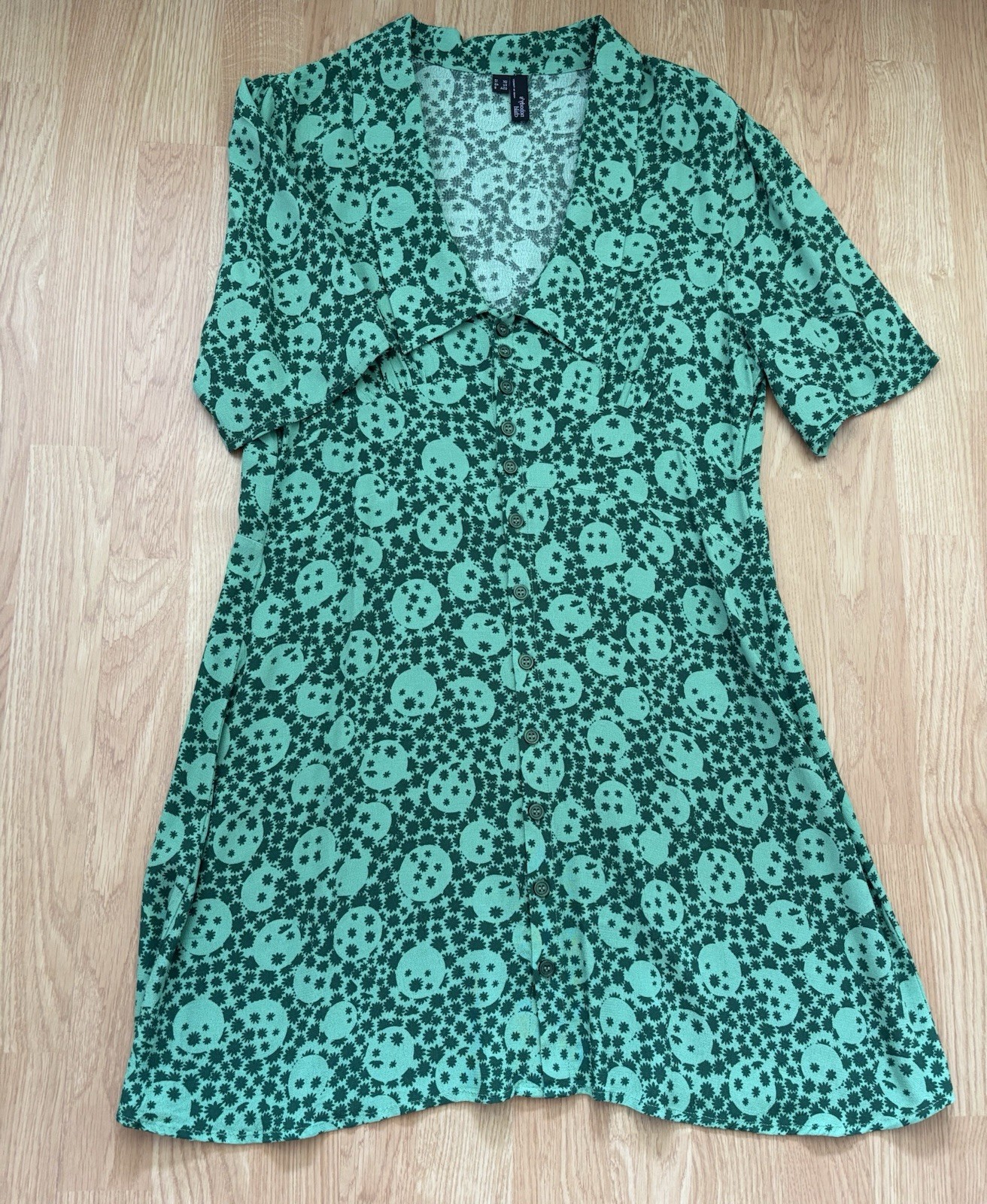 Nobody’s Child Women’s Dress UK 12 Pale Green Floral Ditsy Print Knee Length