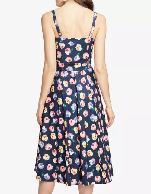 RACHEL Rachel Roy Floral Print Summer Belted Midi Sundress sz.12 New