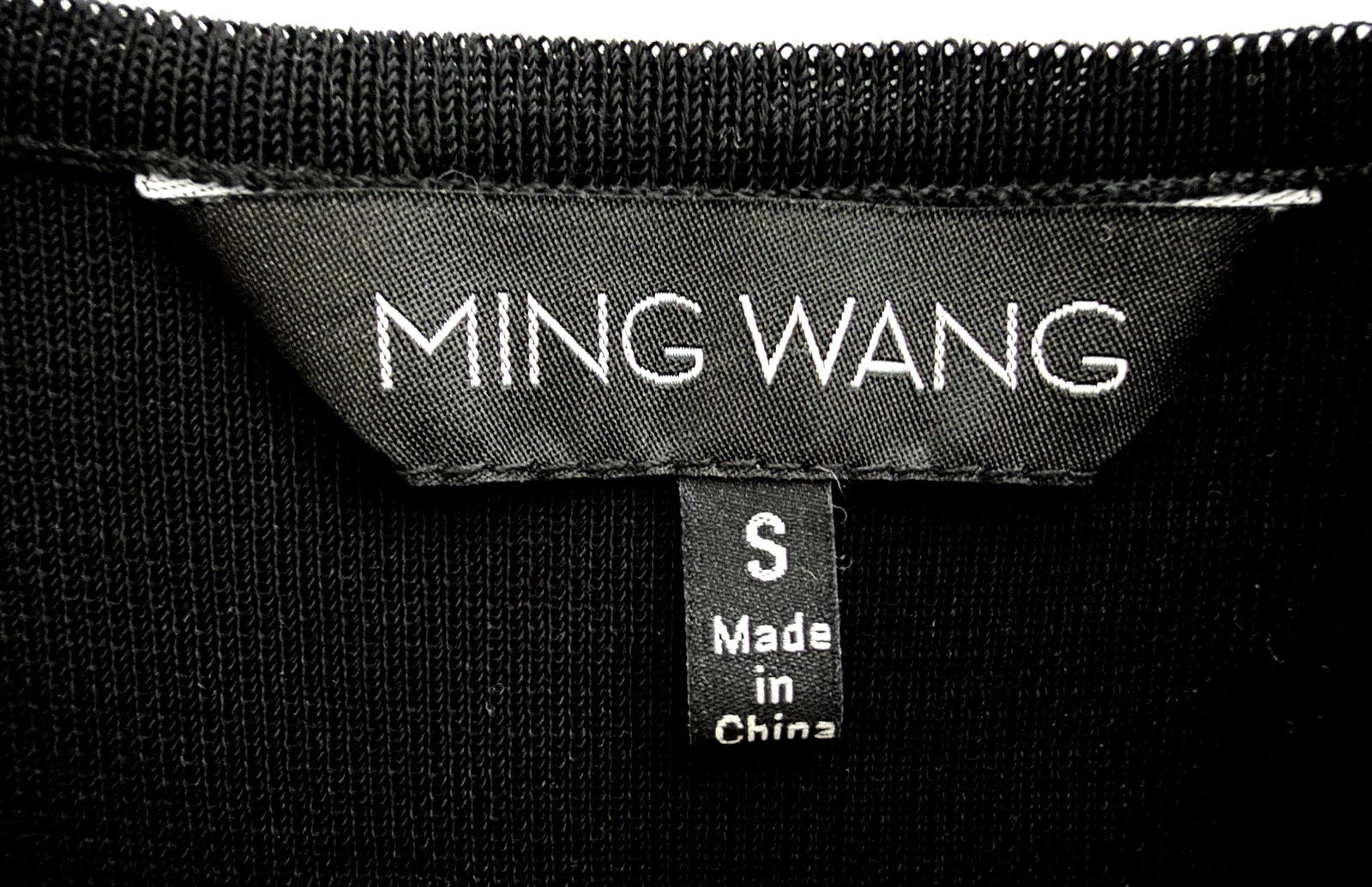 MING WANG Black Wrinkle Resistant 3/4 Sleeve V-Neck Knit Dress Size Small