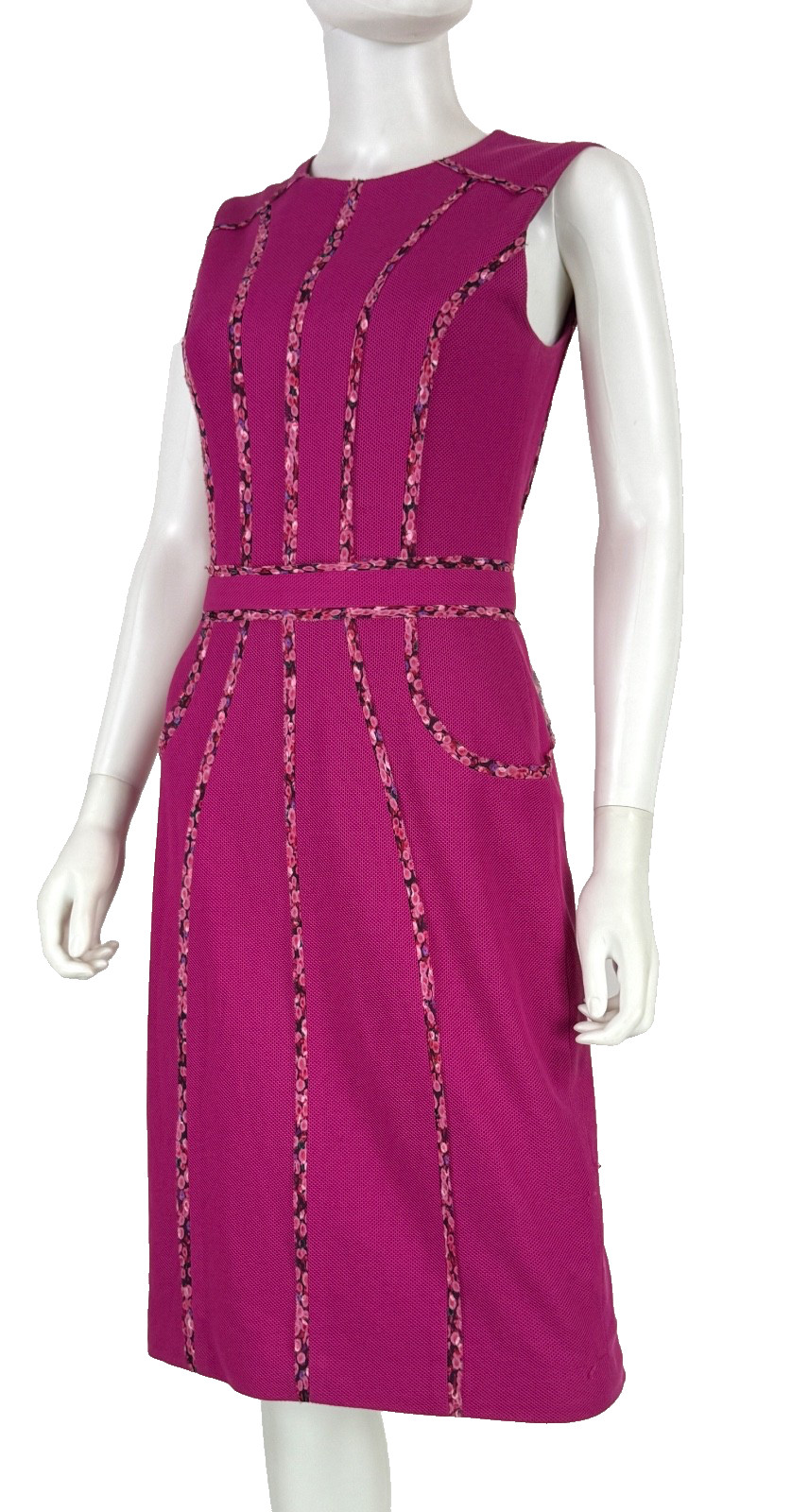 Jason Wu Auth Pink Cotton Stretch Dress 6 US 42 IT M Zip Sleeveless Silk Lined