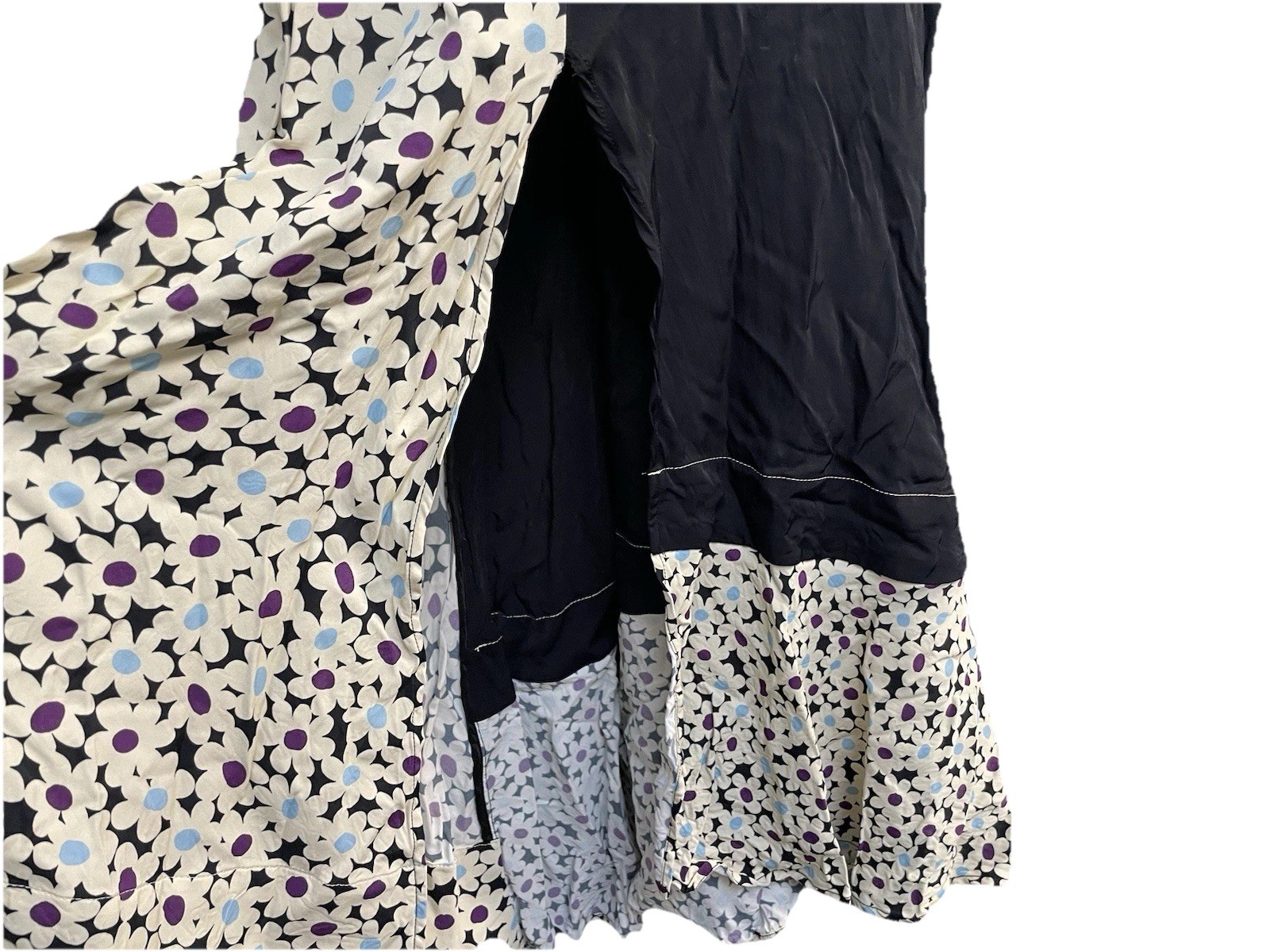 CO Collections Maxi Daisy Asymmetric Slit Front Button Strap Jumper Dress Small