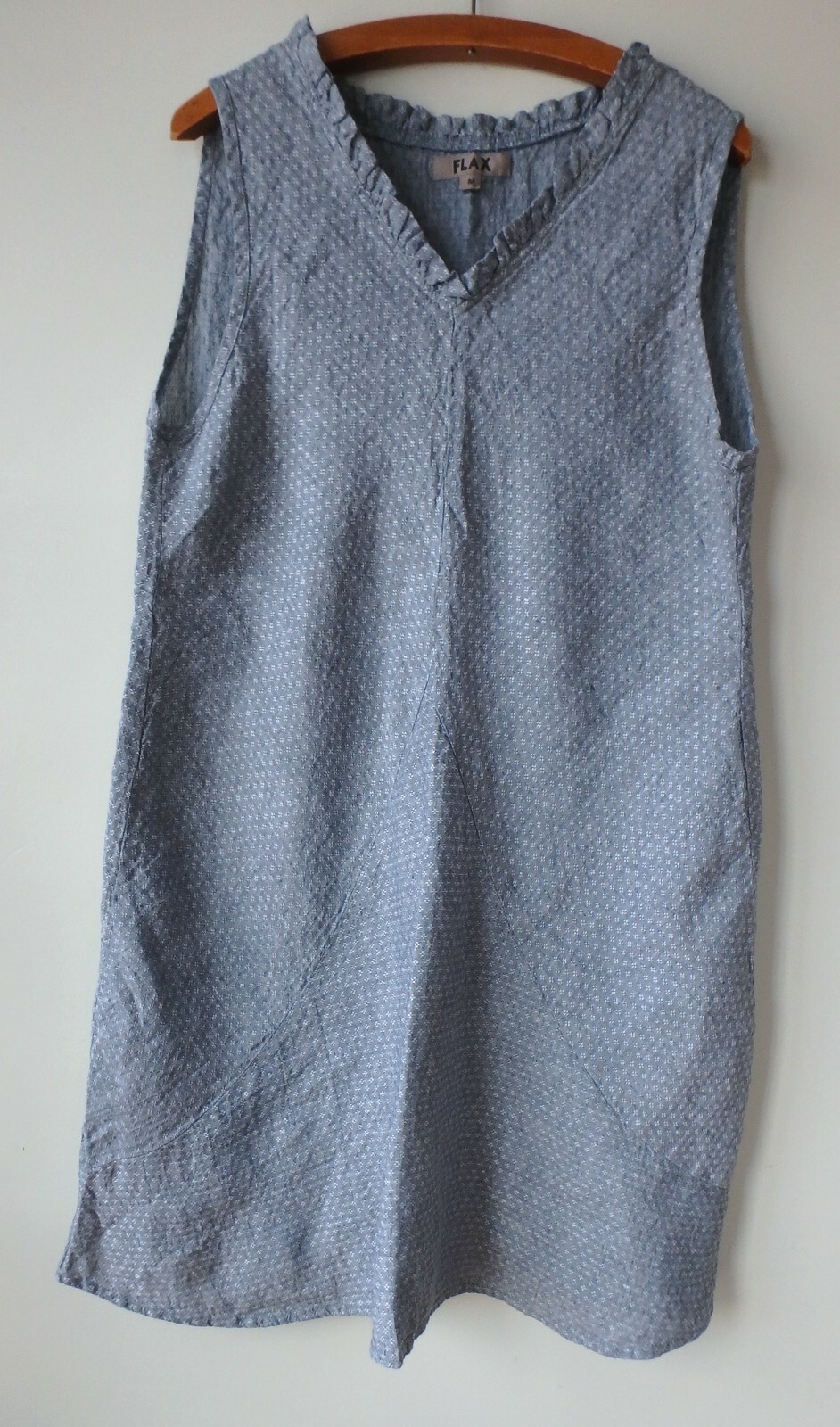 FLAX Designs Linen Dress 1G NWOT Special Dress Steel Fleur-deLis