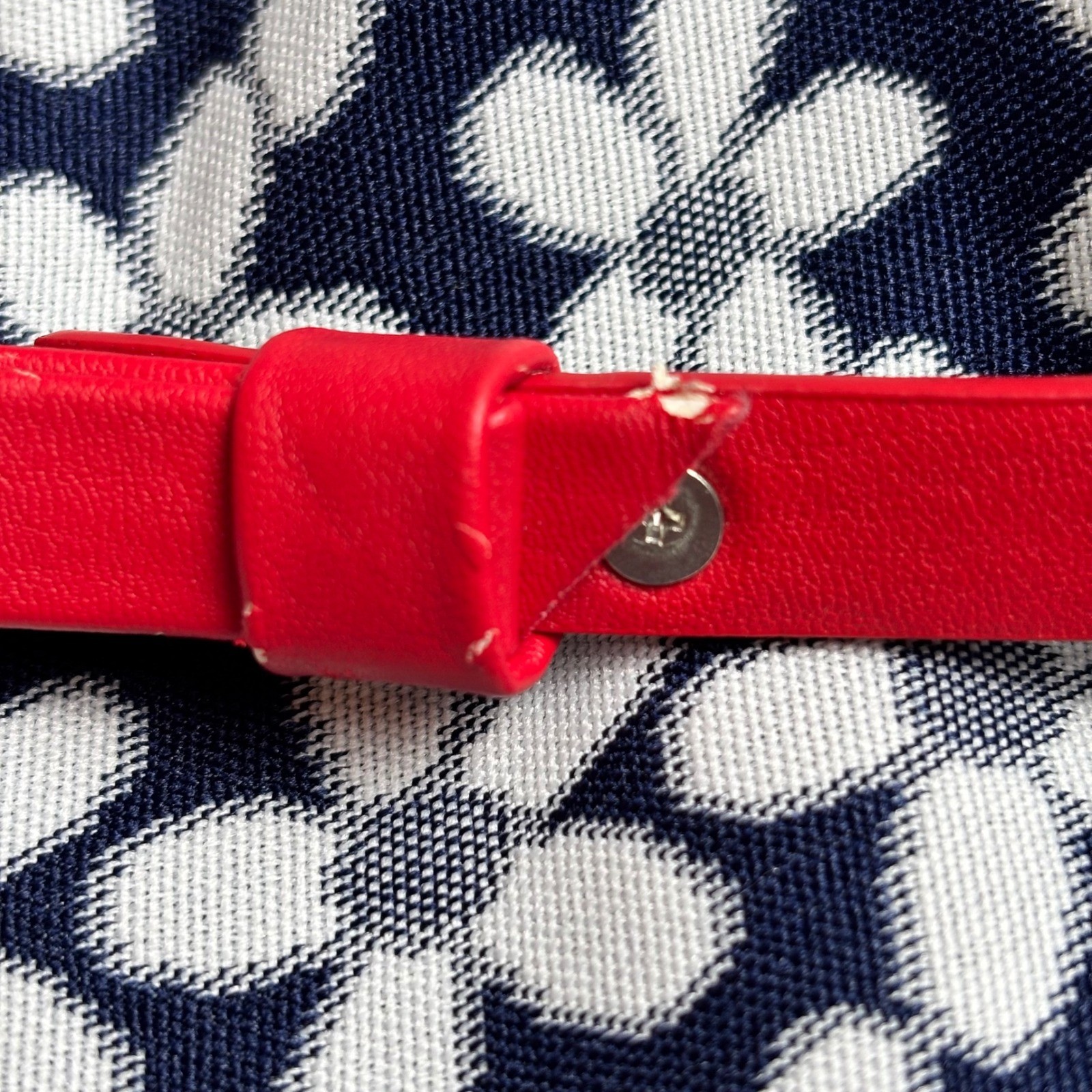 Shelby & Palmer Navy White Floral Sheath Dress with Red Belt Pockets Size 14 NWT
