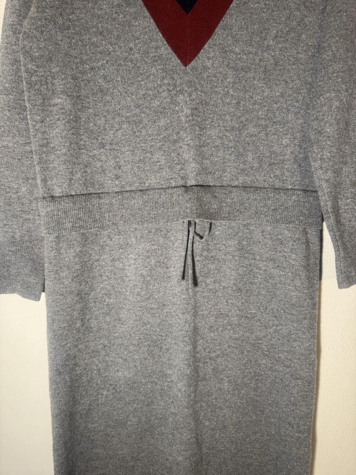 Sandro Paris Wool Cashmere Blend Gray Dress Long Sz 46/ US Small