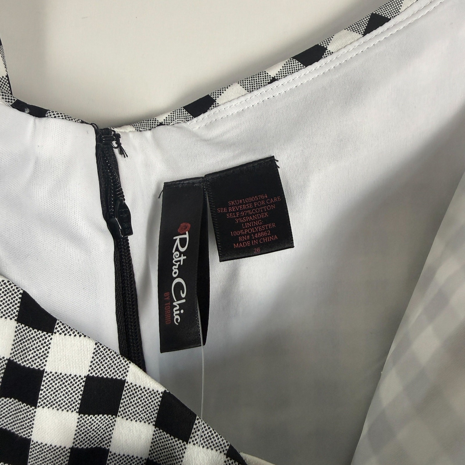 New Torrid Retro Chic Gingham Swing Dress Black White $89 – 26 4 4X