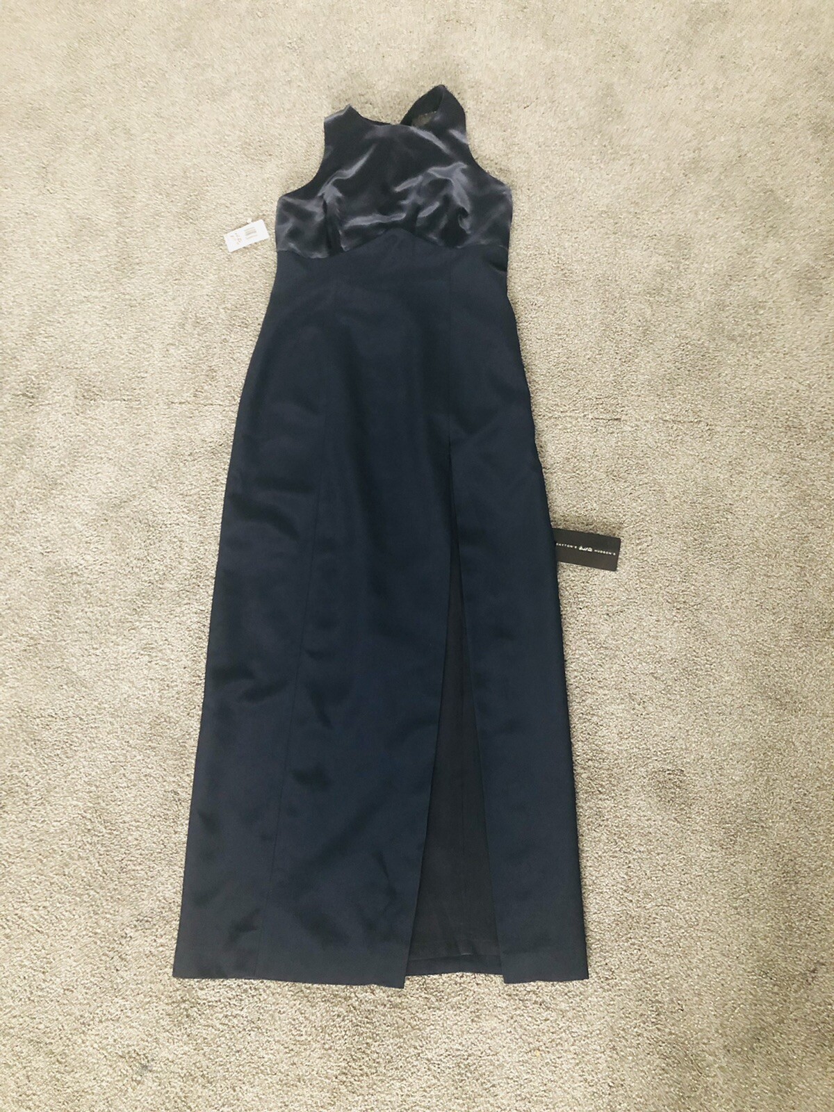 YL by YAIR Maxi party formal Straps Navy Dress 6🌟 New With Tags Slit Front