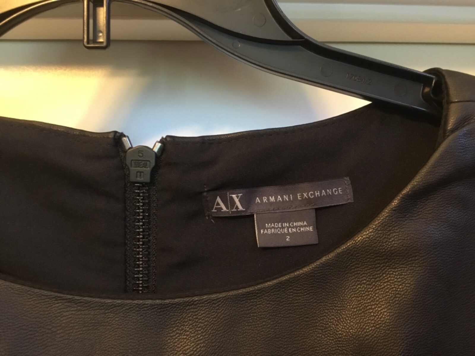 A/X Armani Exchange black faux leather shift dress – Size 2 – Sleeveless – NEW