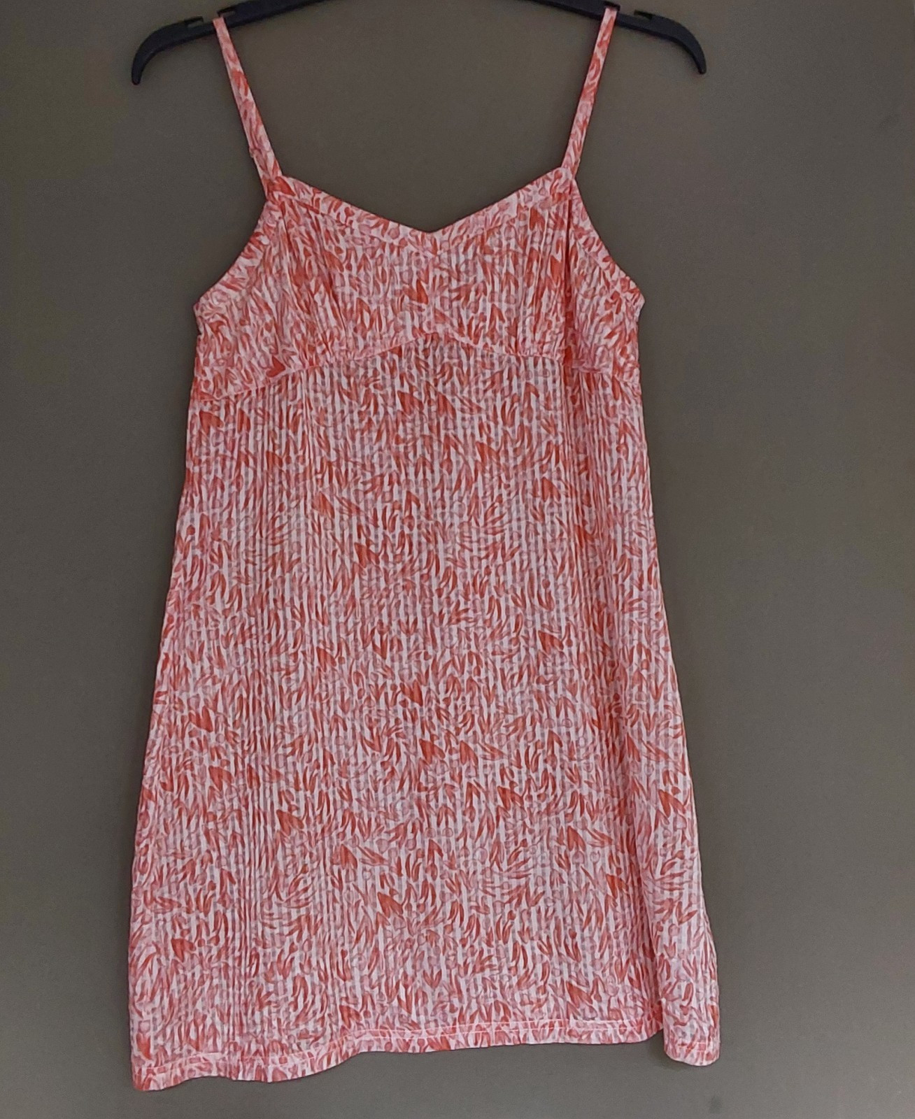 Tory Burch Dress M Silk Cotton Peach Straps Lightweight Fairy Whimsical Print