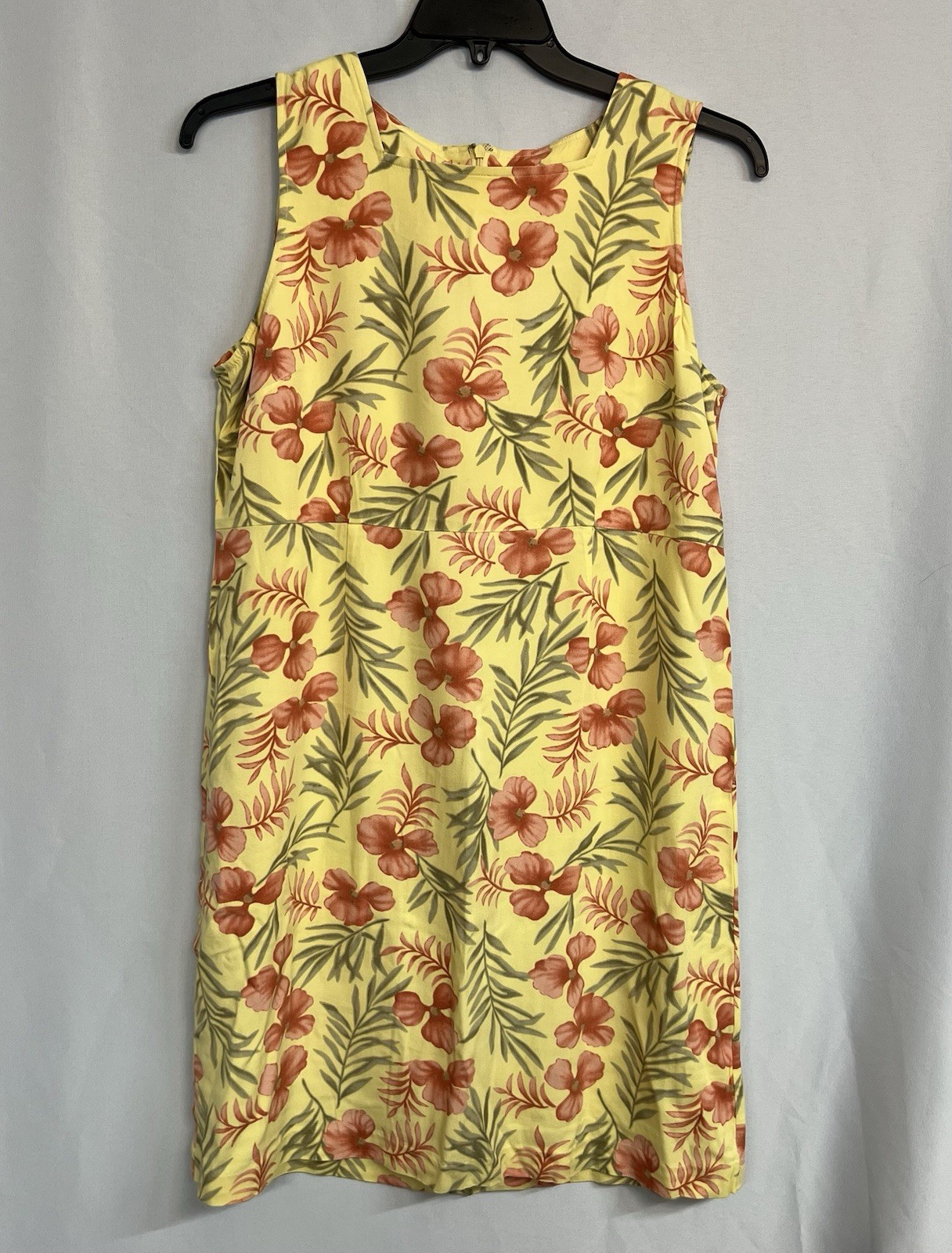 Vintage Y2K Tahiti Reef Club Tropical Chic Floral Print Sleeveless Dress Sz L