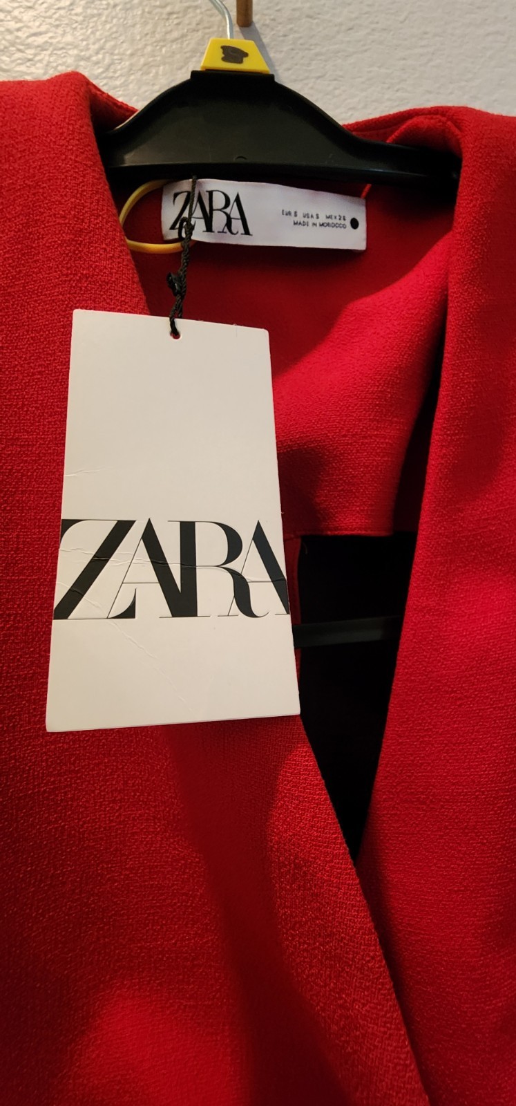 Zara Red Blazer Mini Dress NWT Size S Structured Tuxedo