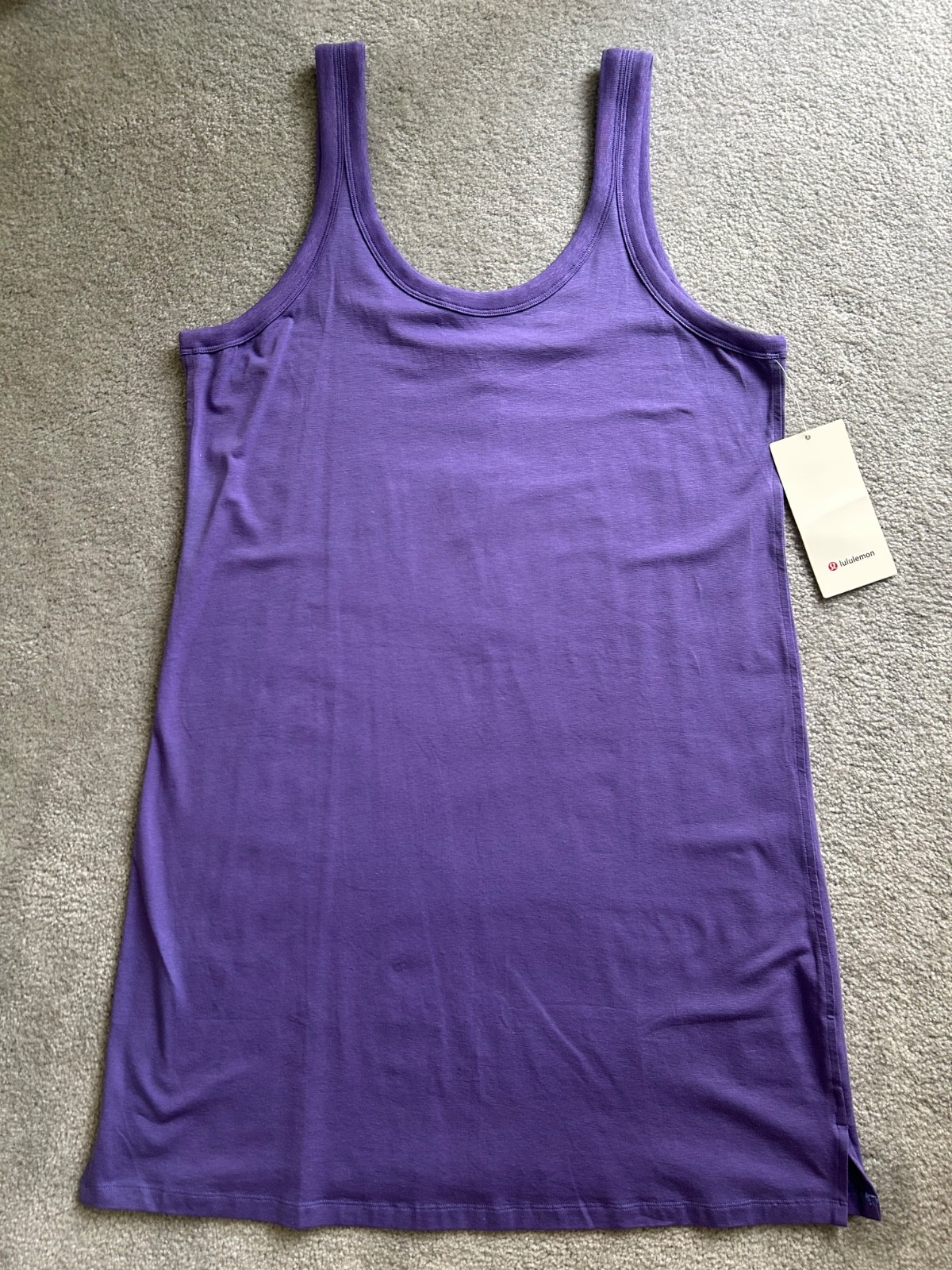 NWT Lululemon Classic-Fit Cotton-Blend Scoop Dress Charged Indigo Size 10 New