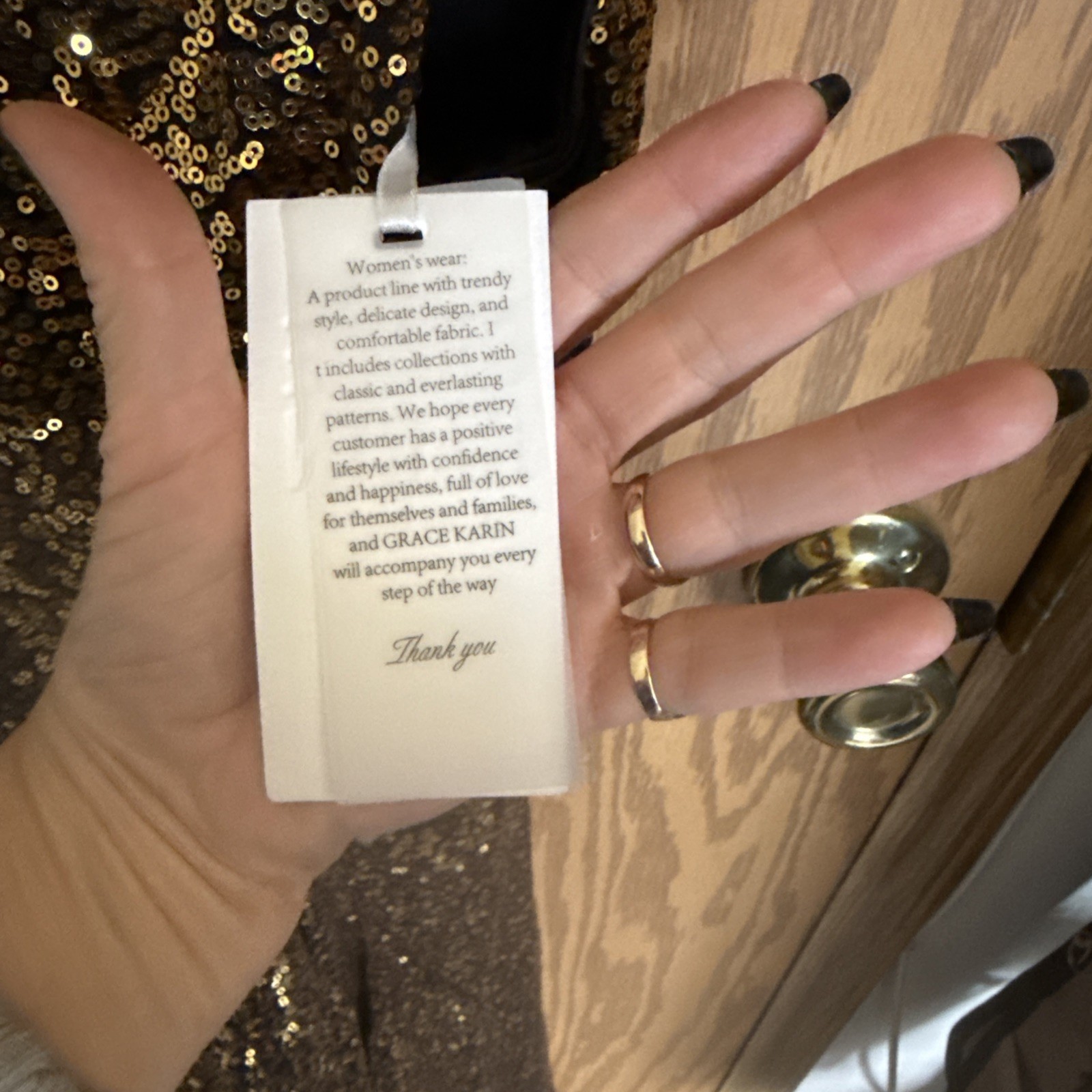 Grace Karin Dress Gold Sequin Sleeveless Ruffle Slit Super Pretty Large