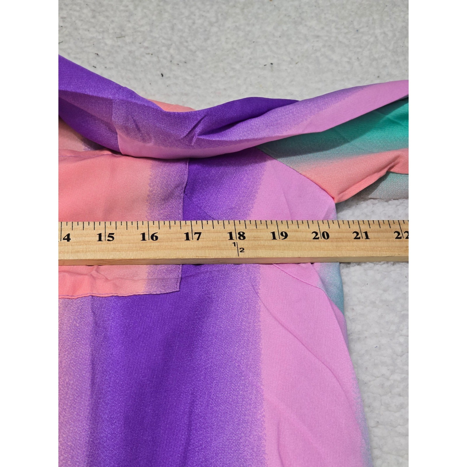 Lavender Peach Ombre Striped Button Down Shirt Dress Roll Tab Sleeve High Low