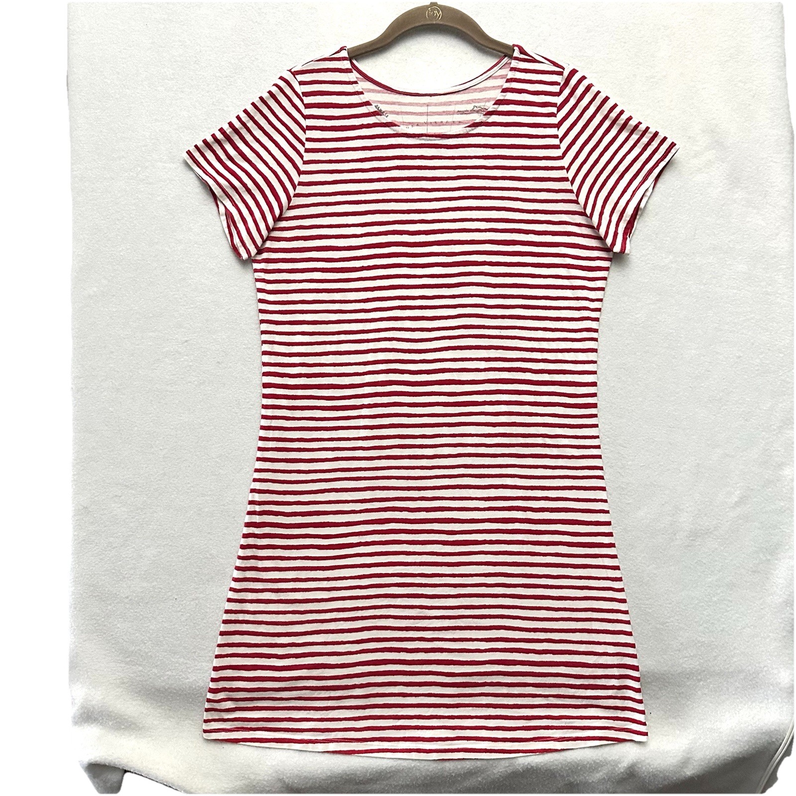 HIHO Red Striped M Medium Cotton Bodycon Dress Beach Resort Cruise Vacation