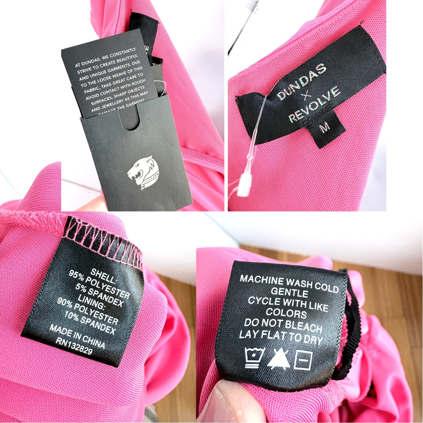 NWT DUNDAS x REVOLVE Elowen Maxi Dress Womens M Sexy Chic Hot Pink Y2K Bardot