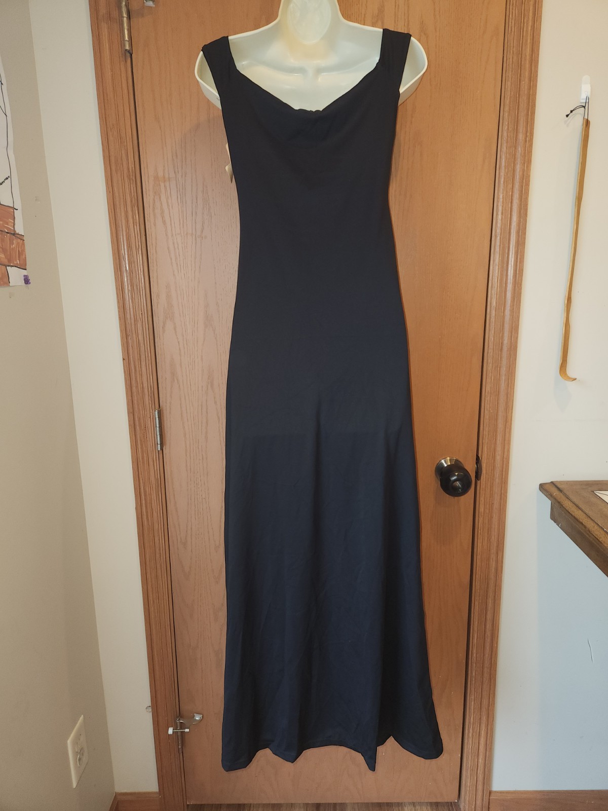 Shapewear Off-the-Shoulder Side Slit Slimming Black Maxi Dress Medium NWT