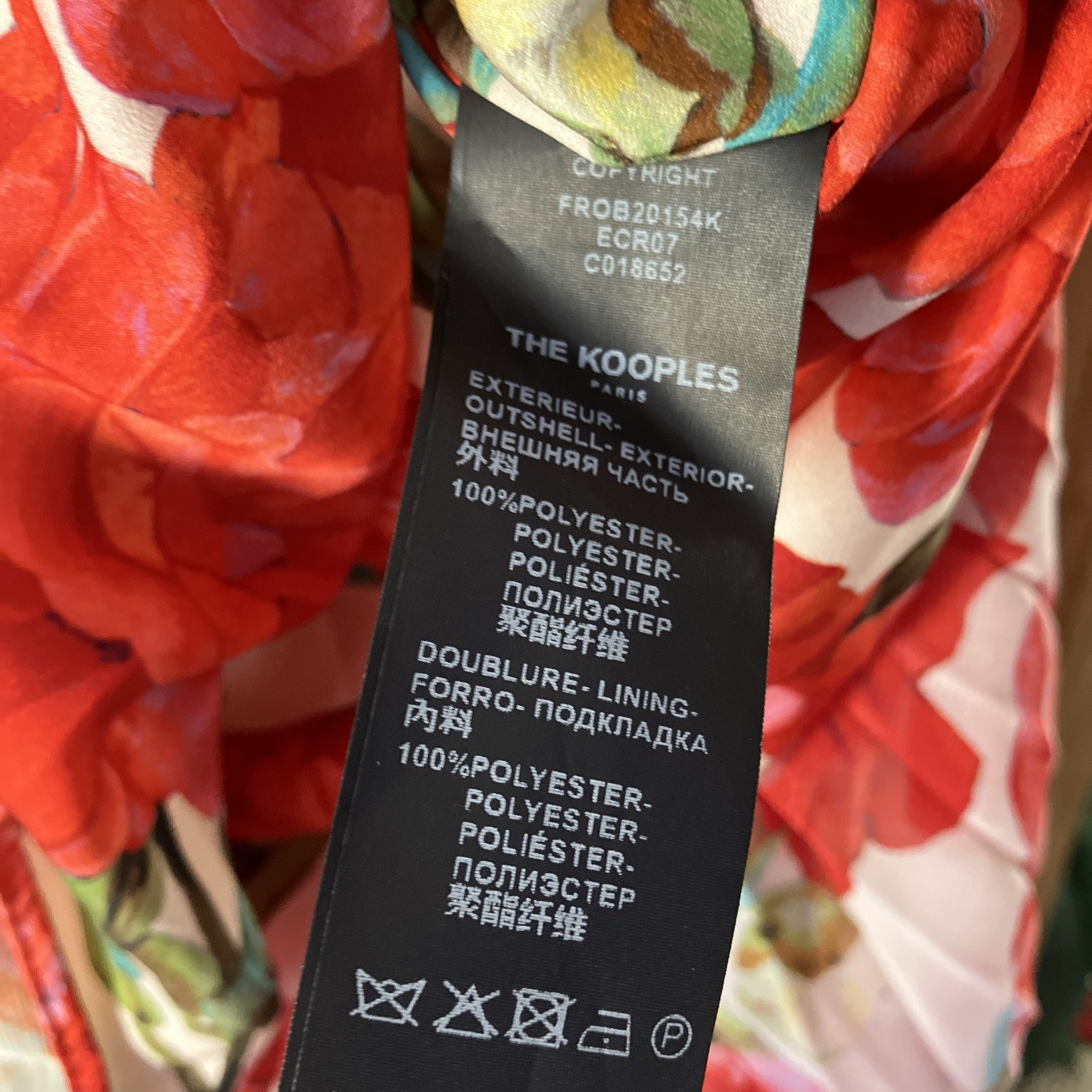 NWT The Kooples Red Floral Roses Pleated Midi Dress Handkerchief Hem Sz 2 PRETTY
