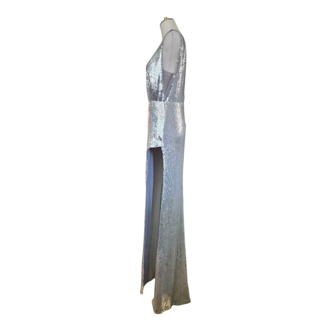 Novaluxe silver sequence Maxi gown Size L