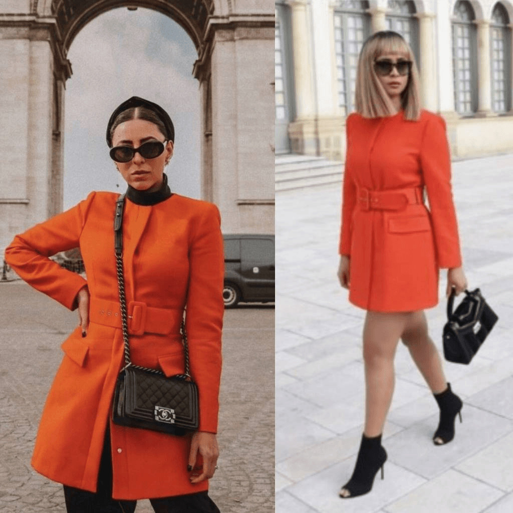 Zara Bold Red Belted Collarless Lined Blazer Dress M