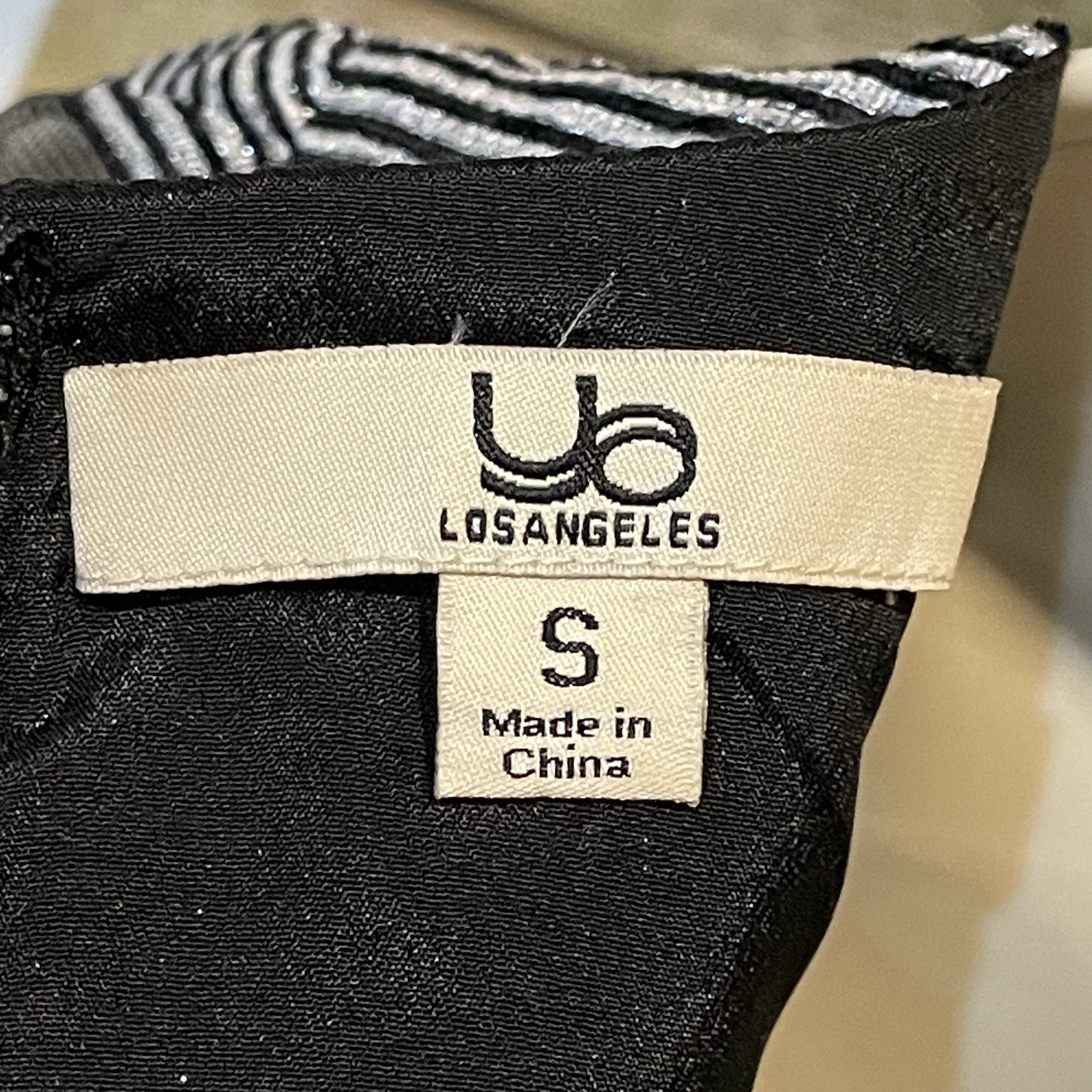 Ya Los Angeles Black and Gray with Silver Threading Size Small