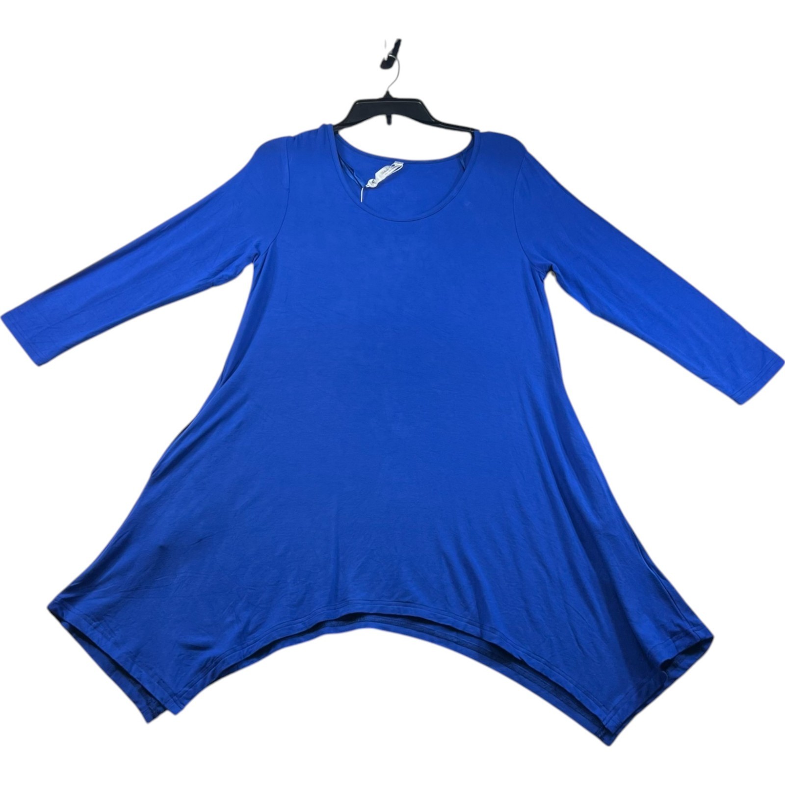 White Mark Dress Womens Size Large Blue Long Sleeve Stretch New