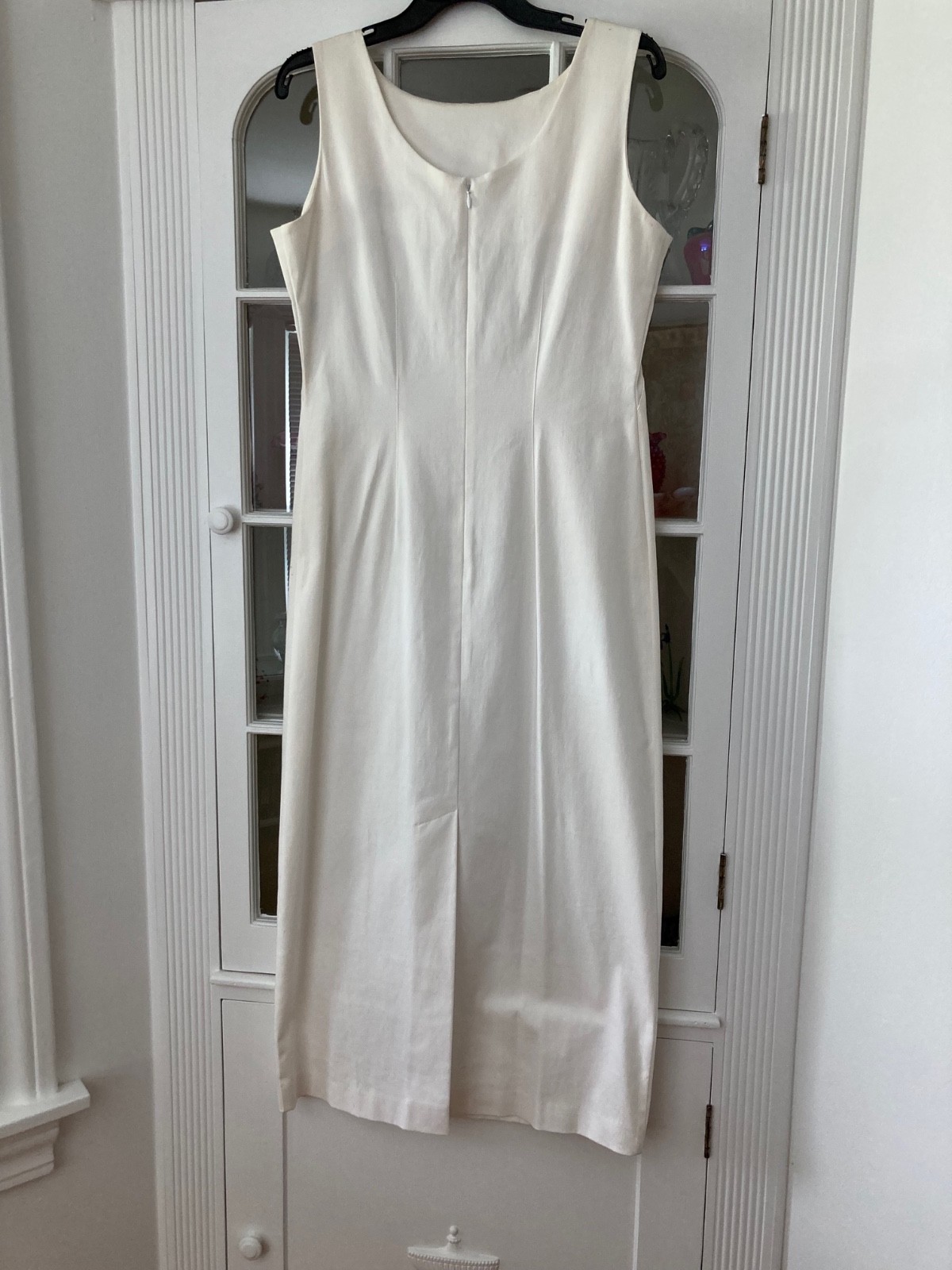 J Peterman white cotton/lycra sheath size 10-vintage/new