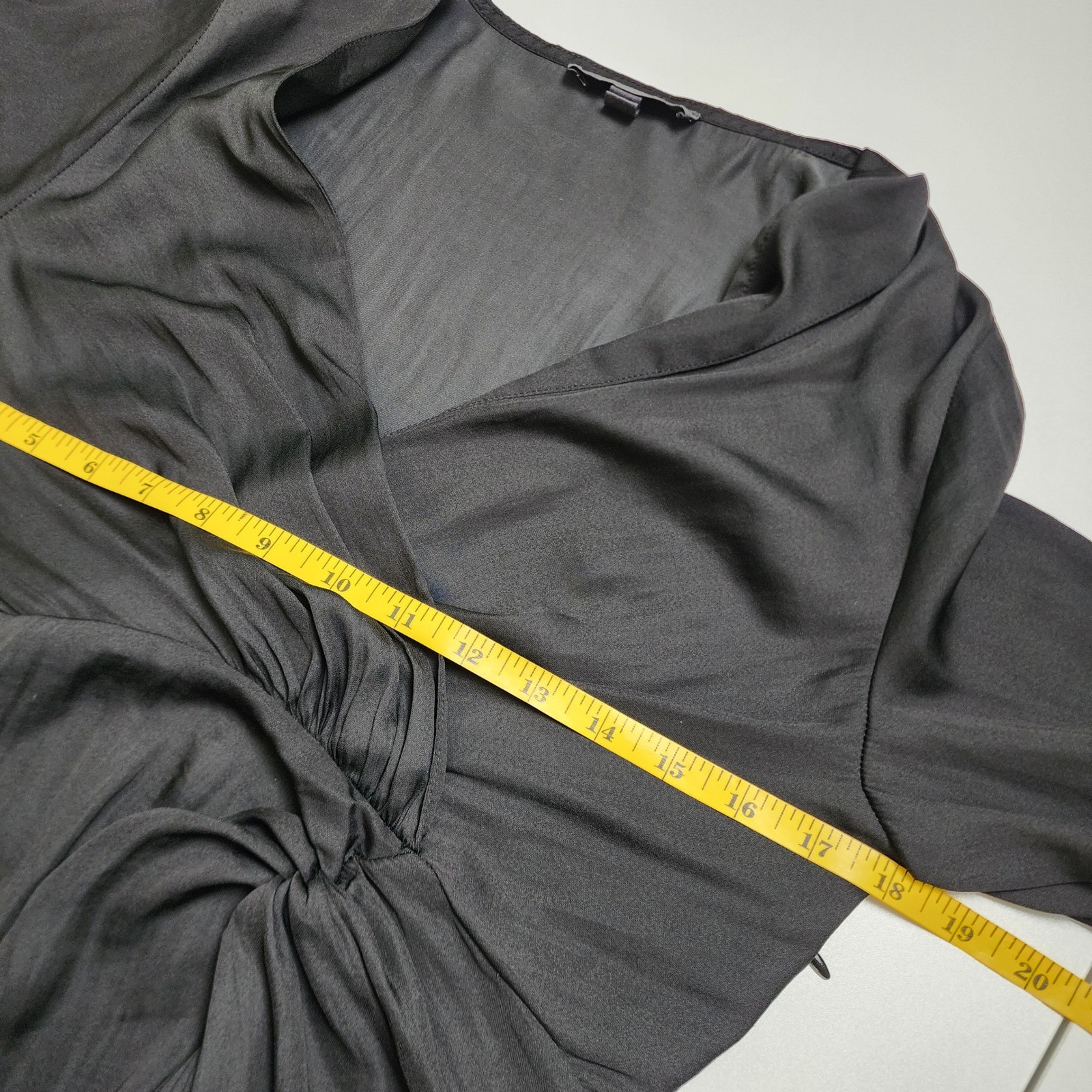 Grade & Gather Womens Black Twist Front Satin Maxi Dress Size Small Side Slit