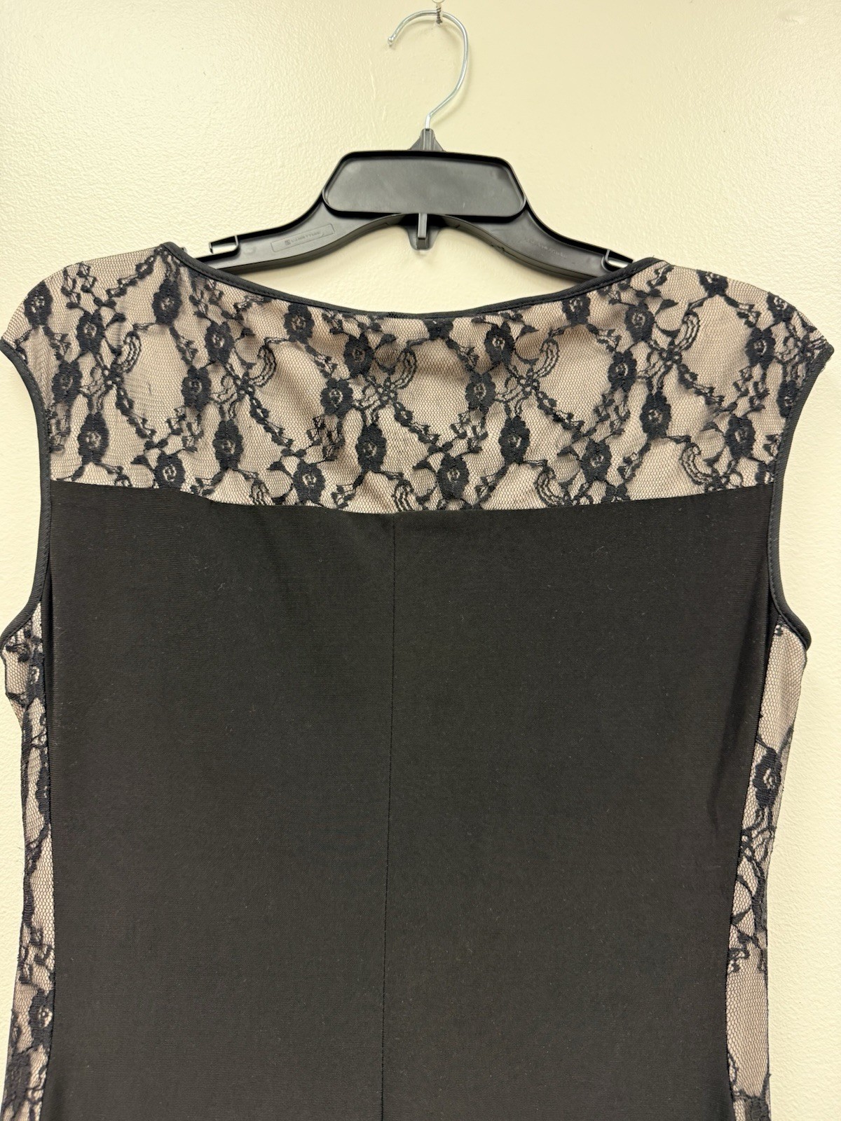 CHAPS Est. 1978-Women’s M Rutched Black Dress Lace Lined Side Panels – Classy!!