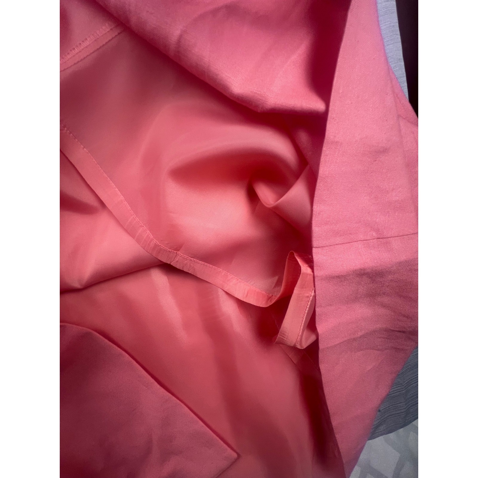 Coldwater Creek Pink Linen Blend Button Front Maxi Dress Sleeveless Petite 8 P8